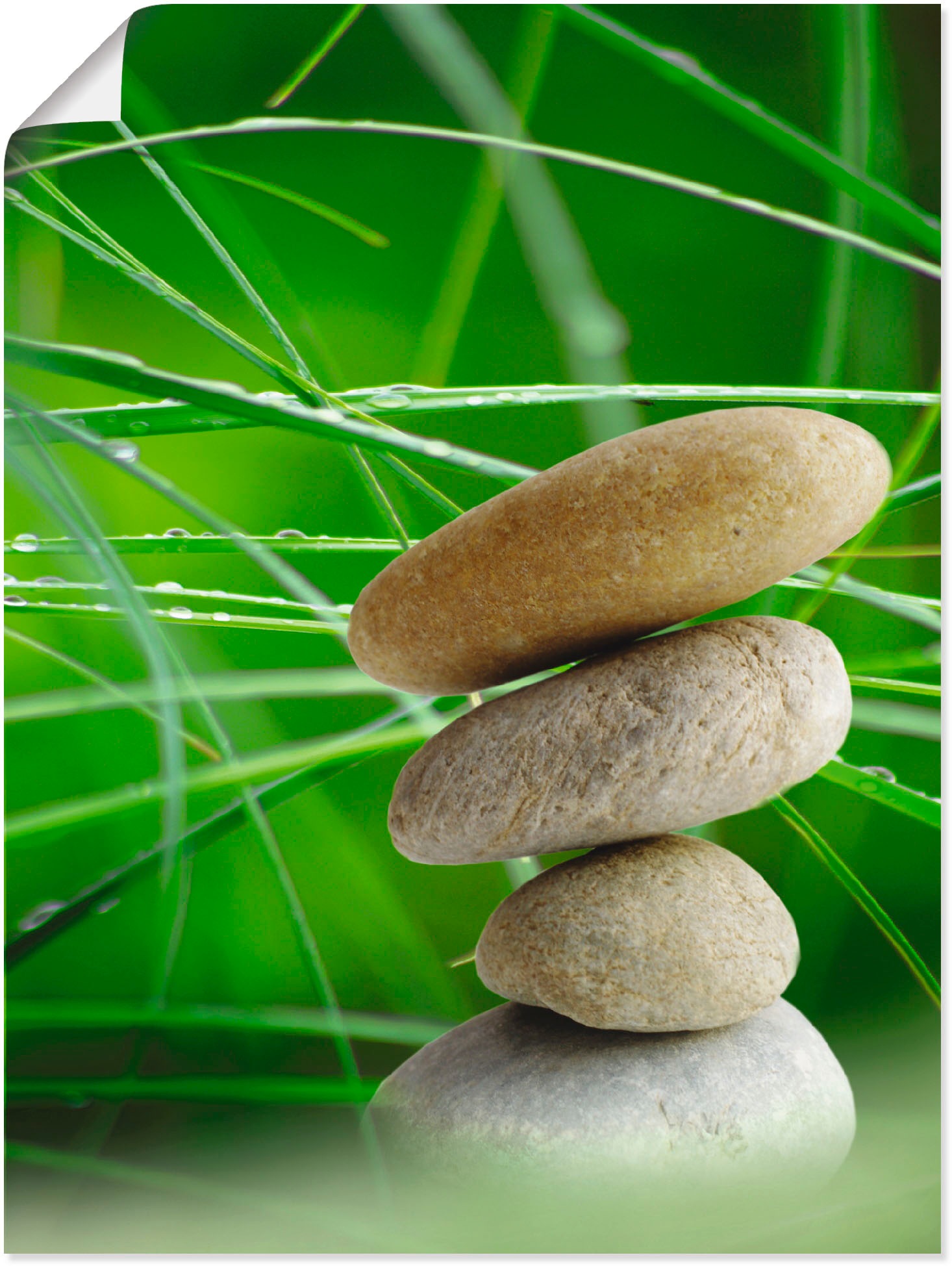 Artland Wandbild »Wellness Steine«, Zen, (1 St.), in vielen Größen & Produktarten - Alubild / Outdoorbild für den Außenbereich, Leinwandbild, Poster, Wandaufkleber / Wandtattoo auch für Badezimmer geeignet