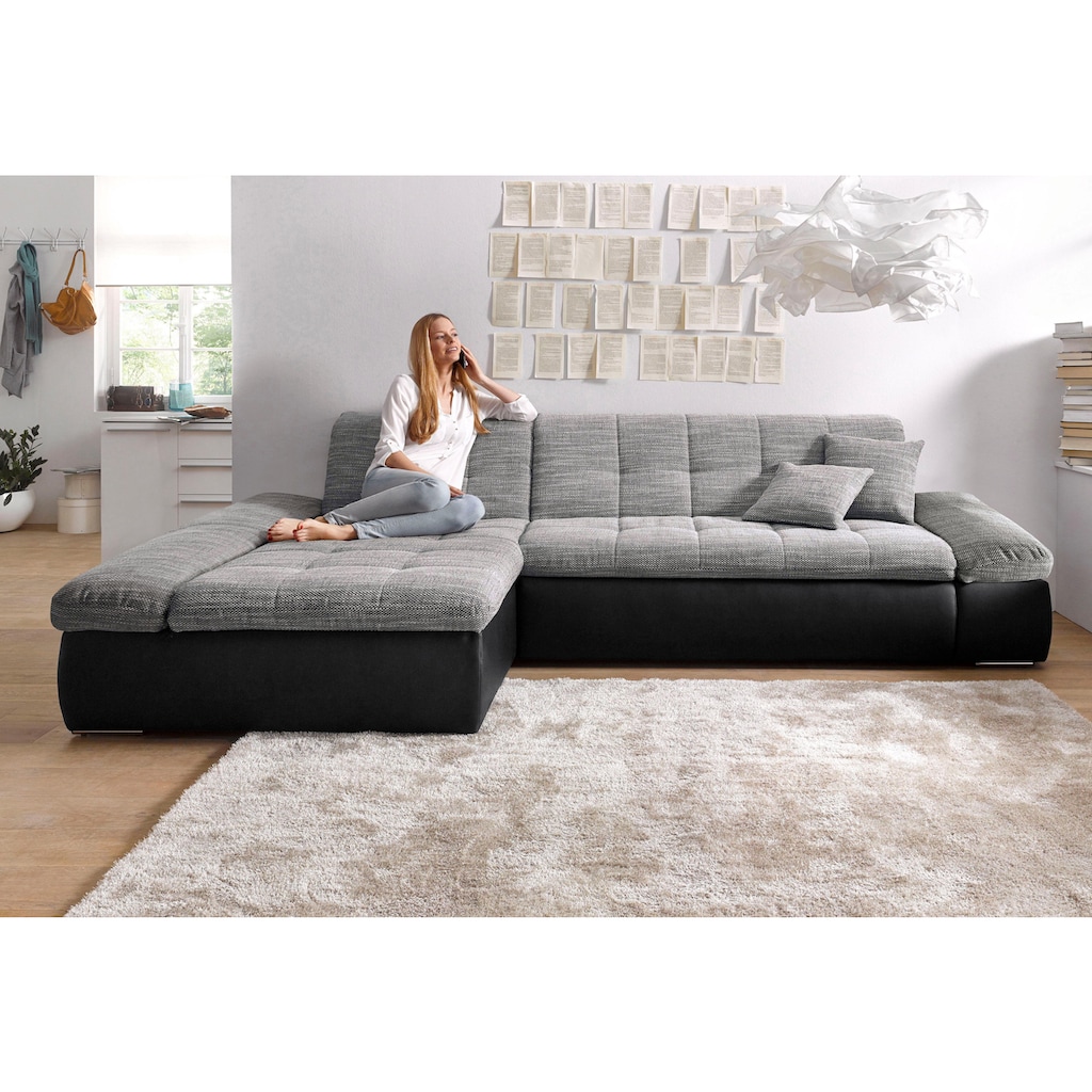 DOMO collection Ecksofa »Moric Schlafsofa B/T/H 300/172/80 cm, auch in Cord, L-Form«, XXL-Format, wahlweise auch mit Bettfunktion und Armverstellung