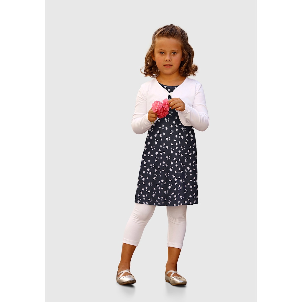 KIDSWORLD Bolero, Kleid & Leggings, (Set), mit Sternchendruck