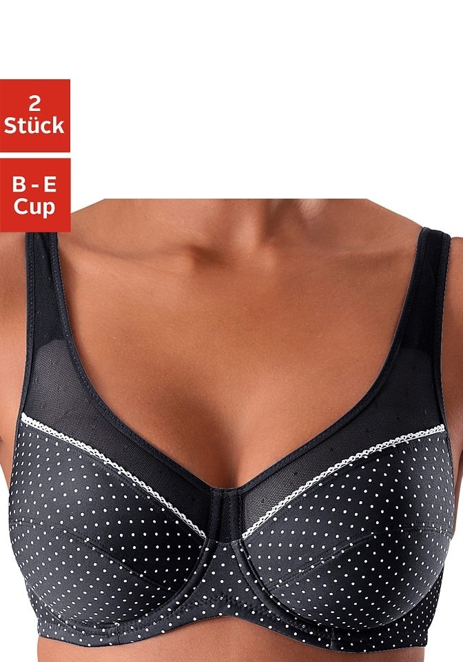 Basic Stück), bei mit fleur kaufen Bügel-BH, (Packung, OTTO 2 Dessous petite Netzeinsätzen,