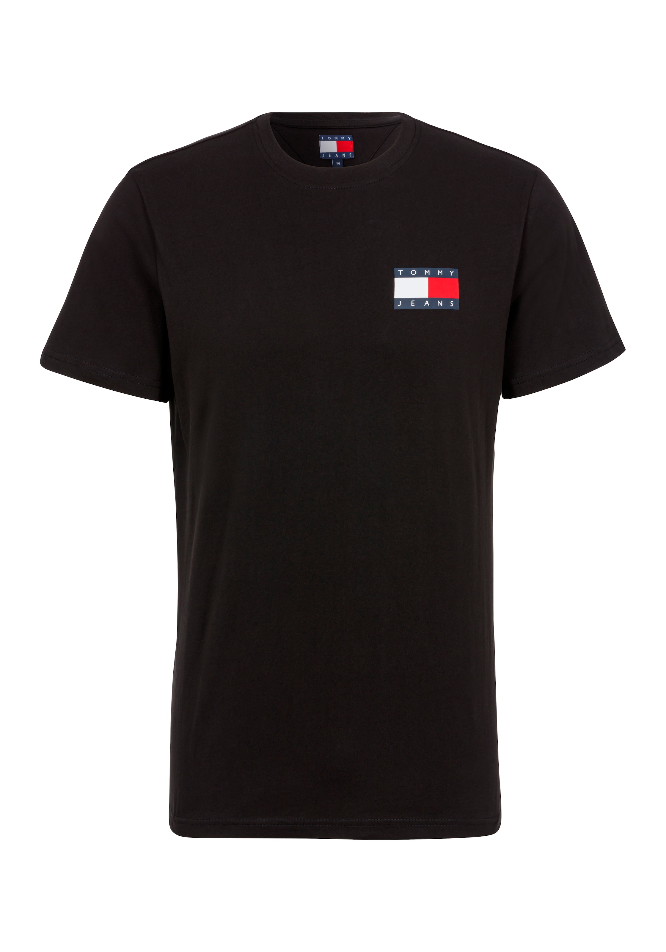 Tommy Jeans T-Shirt »TJM SLIM ESSENTIAL FLAG TEE EXT«, Mit Rundhalsausschnitt