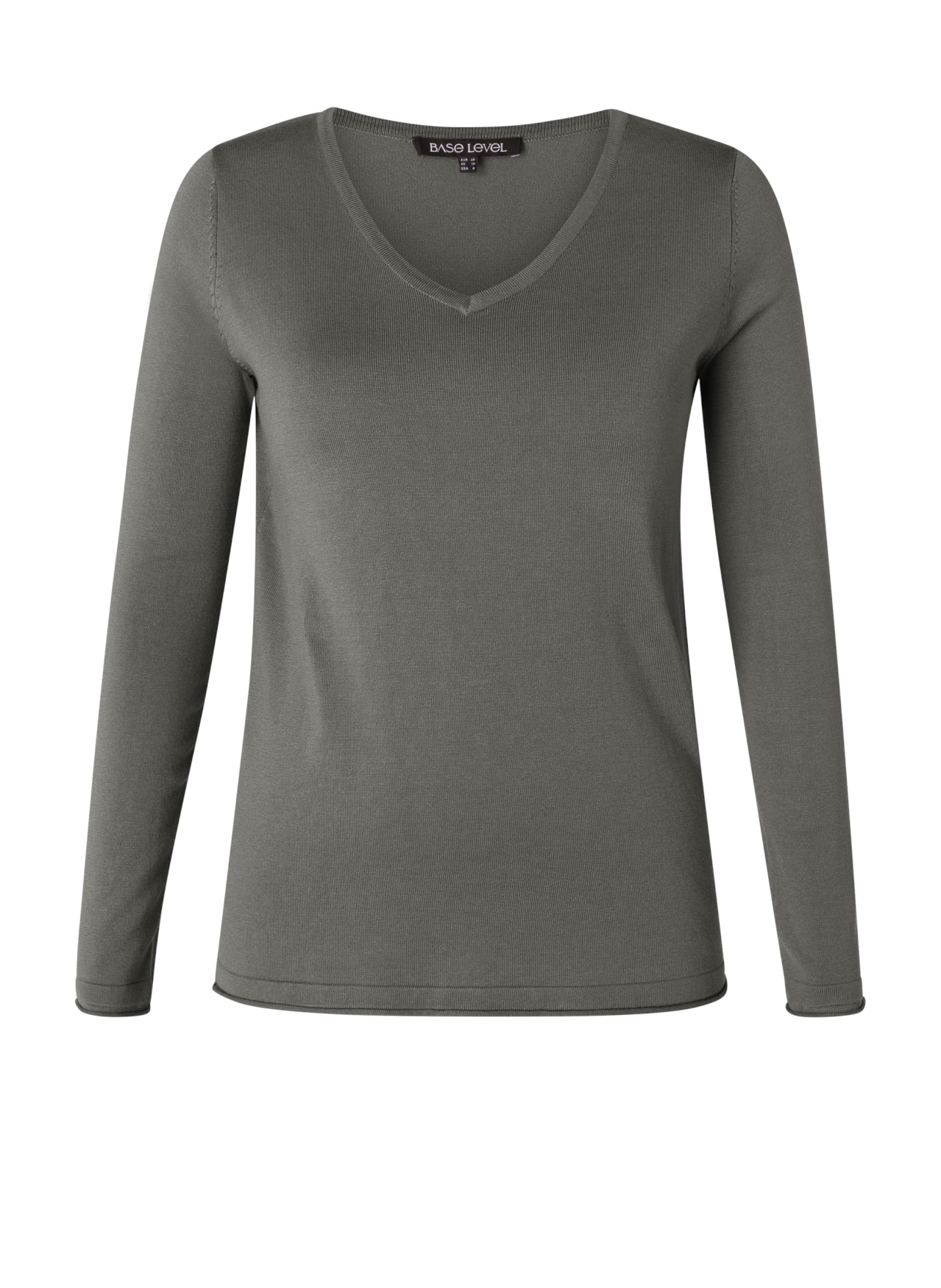 Base Level Curvy V-Ausschnitt-Pullover »Anine«, Pullover in weicher und formstabiler Qualität