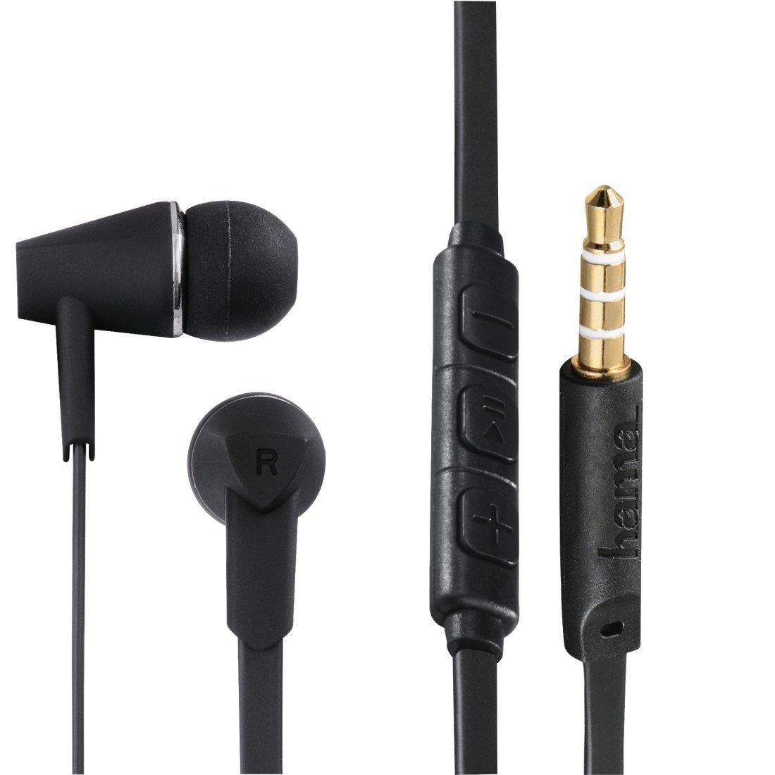 Hama Kopfhörer Joy, In-Ear, Mikrofon, Flachbandkabel, Sch