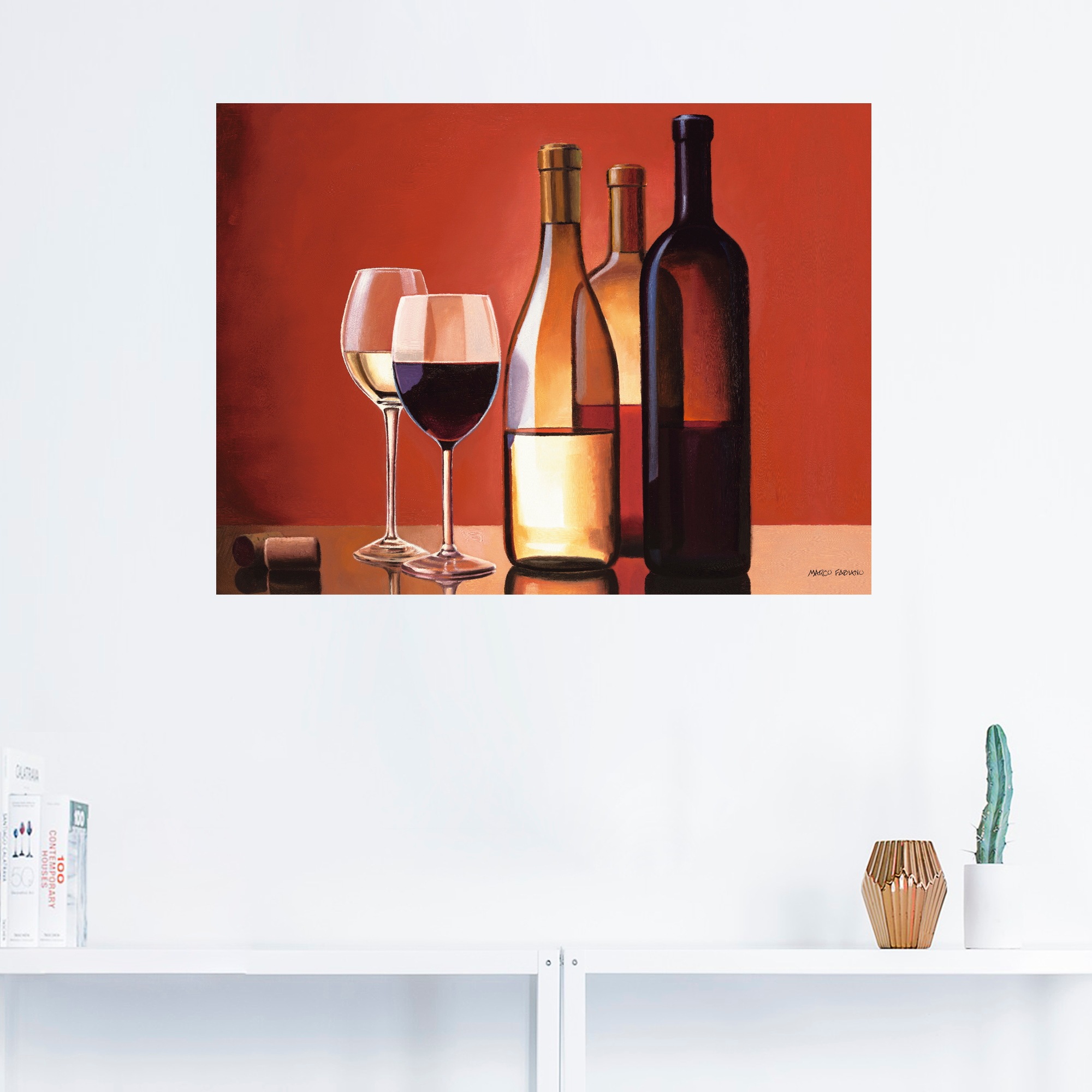 Artland Wandbild »Wein Trio«, Getränke, (1 St.), als Leinwandbild, Wandaufkleber oder Poster in versch. Größen