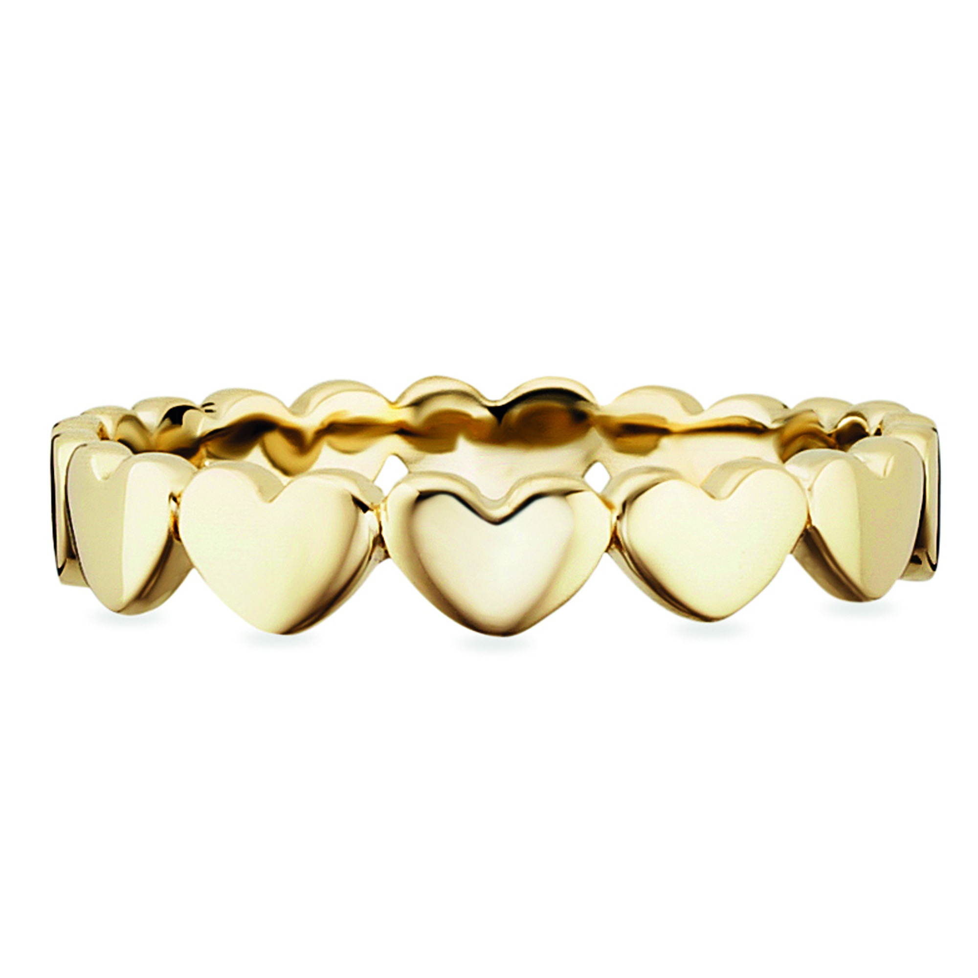 CAÏ Fingerring »925/- Sterling Silber vergoldet Herzen«, Ring
