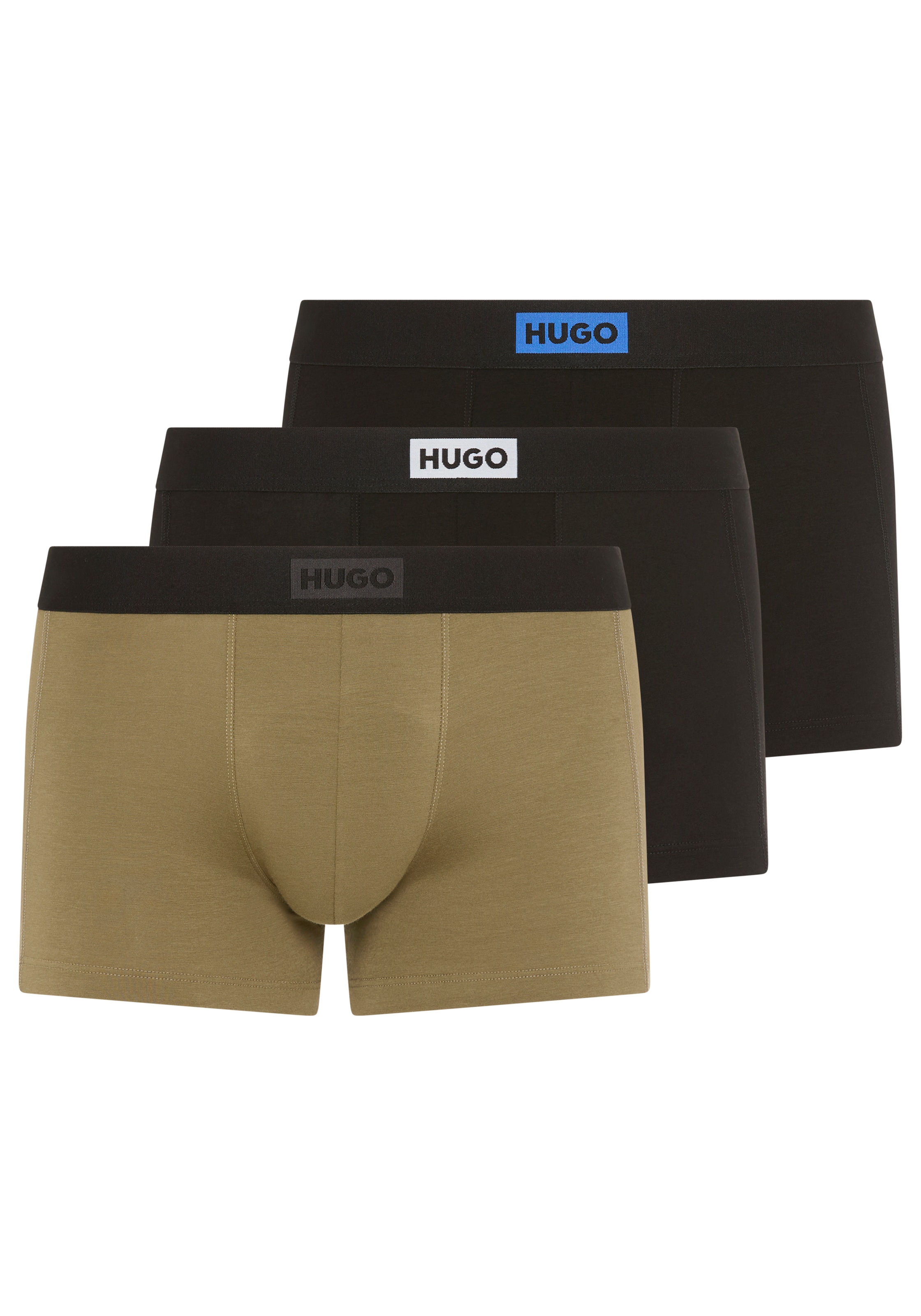 HUGO Underwear Trunk Packung, 3 Stk. mit kontrastfarbigem Bund
