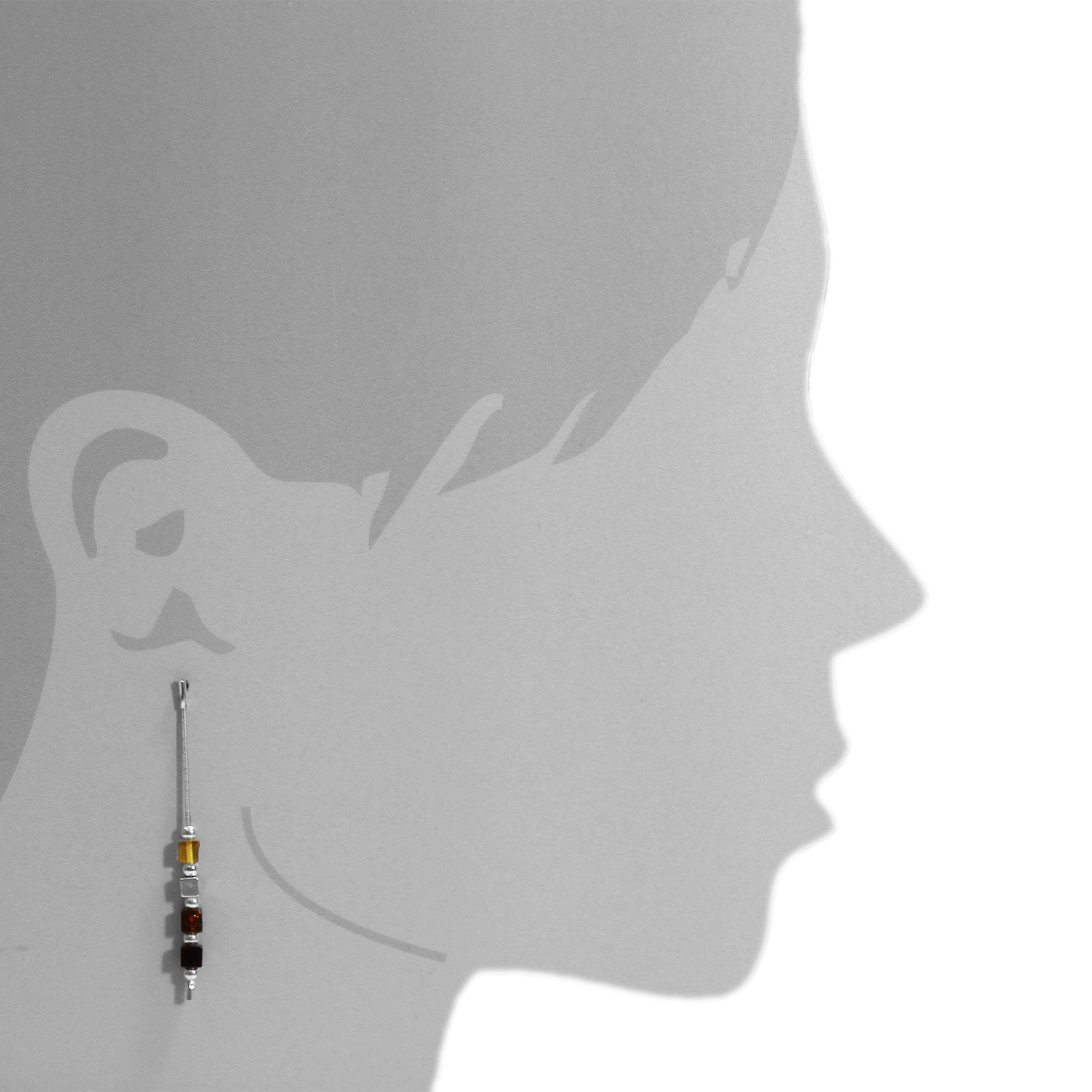 OSTSEE-SCHMUCK Paar Ohrhänger »- Würfel - Silber 925/000 - Bernstein«