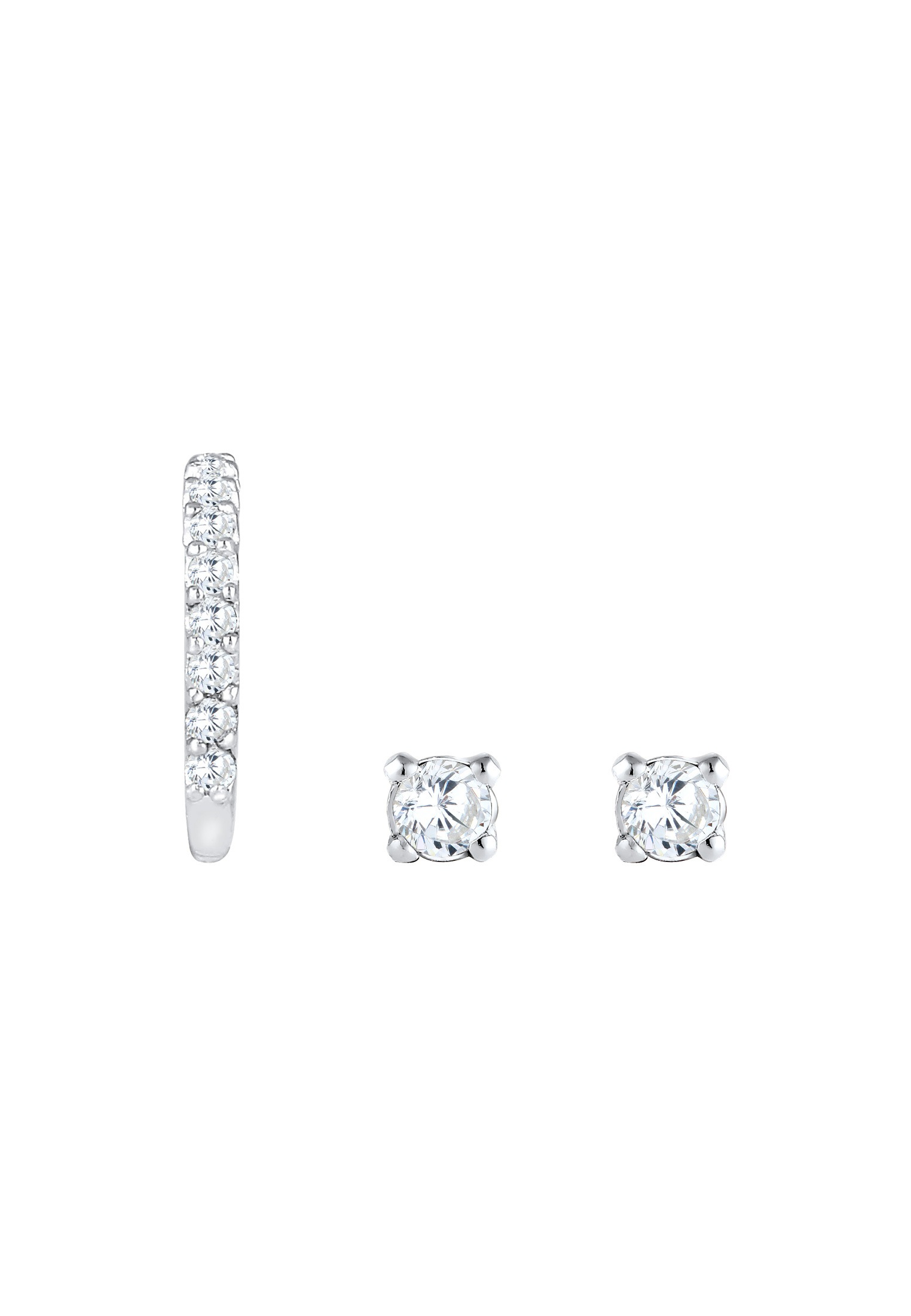 Elli Ohrstecker-Set »Ohrringe Ohrstecker Earcuff Zirkonia Set 925 Sterling Silber«