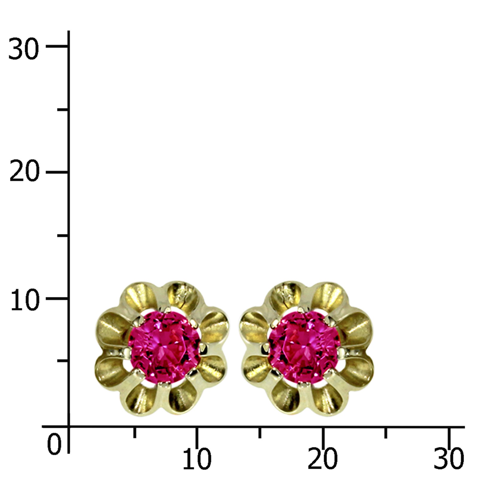 OSTSEE-SCHMUCK Paar Ohrstecker »- Pia 6 mm - Gold 333/000 - sy. Rubin«