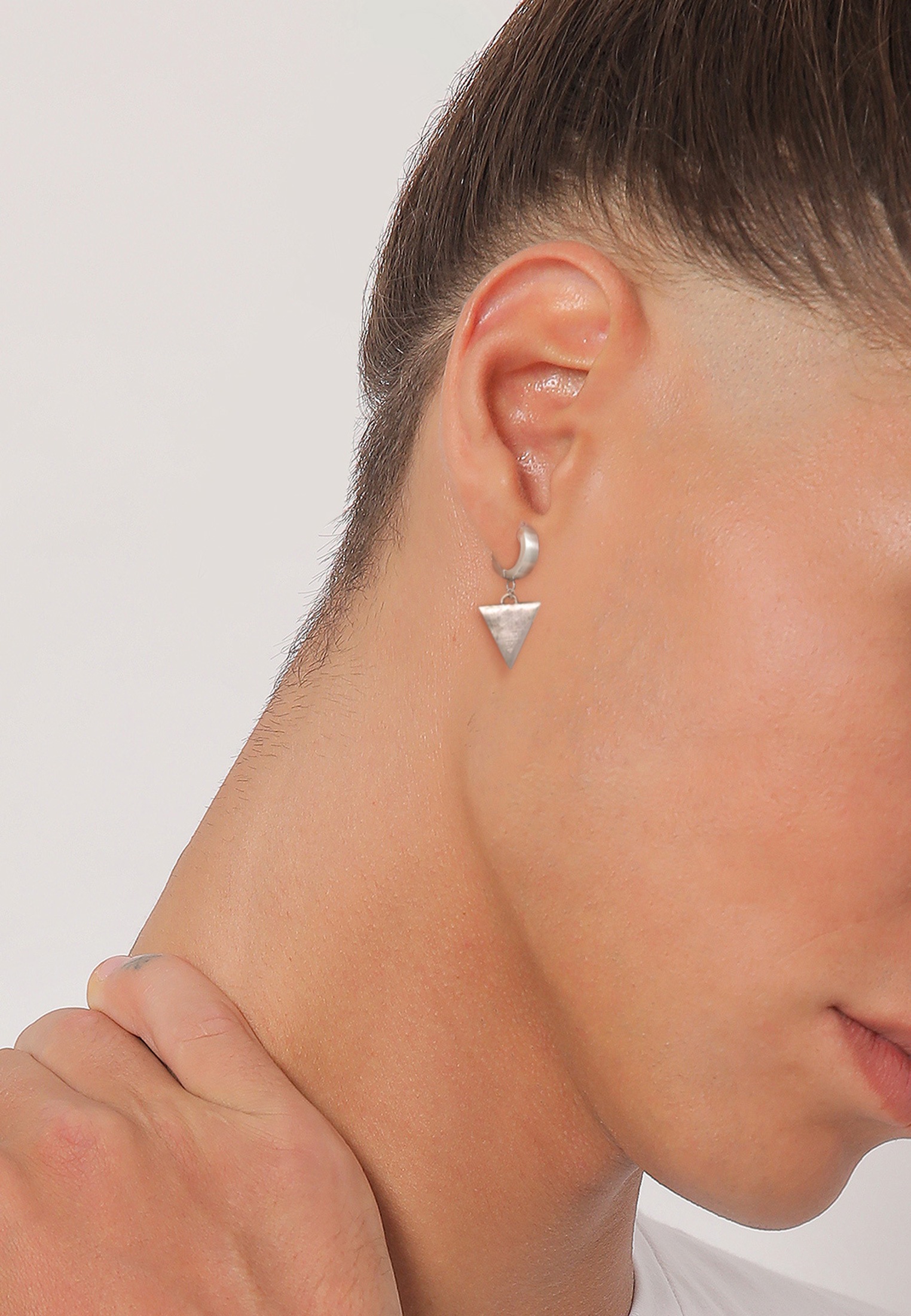 Kuzzoi Paar Creolen »Ohrringe Single Creole Dreieck Matt 925 Sterling Silber«