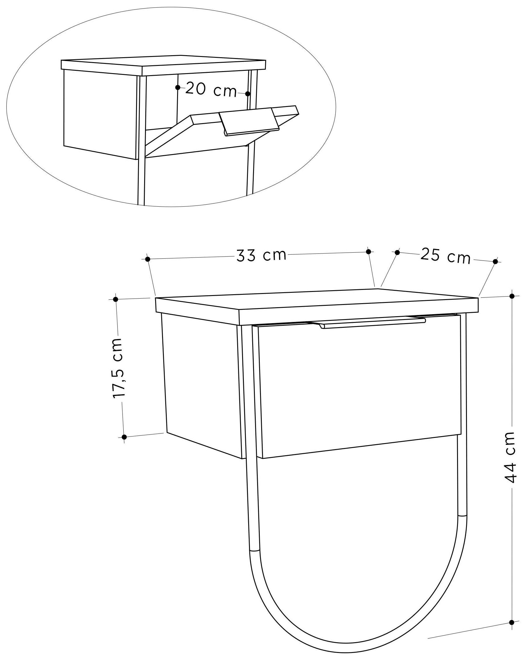 Decortie Nachttisch »NORFOLK NACHTTISCH« Packung, 1 Stk. tlg. Leichte Montage, Lagerung, Platzsparend