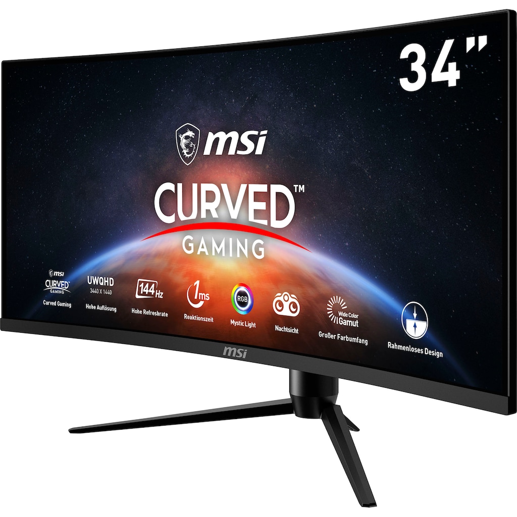 MSI Curved-Gaming-Monitor »Optix MAG342CQR«, 86 cm/34 Zoll, 3440 x 1440 px, UWQHD, 1 ms Reaktionszeit, 144 Hz, 3 Jahre Herstellergarantie