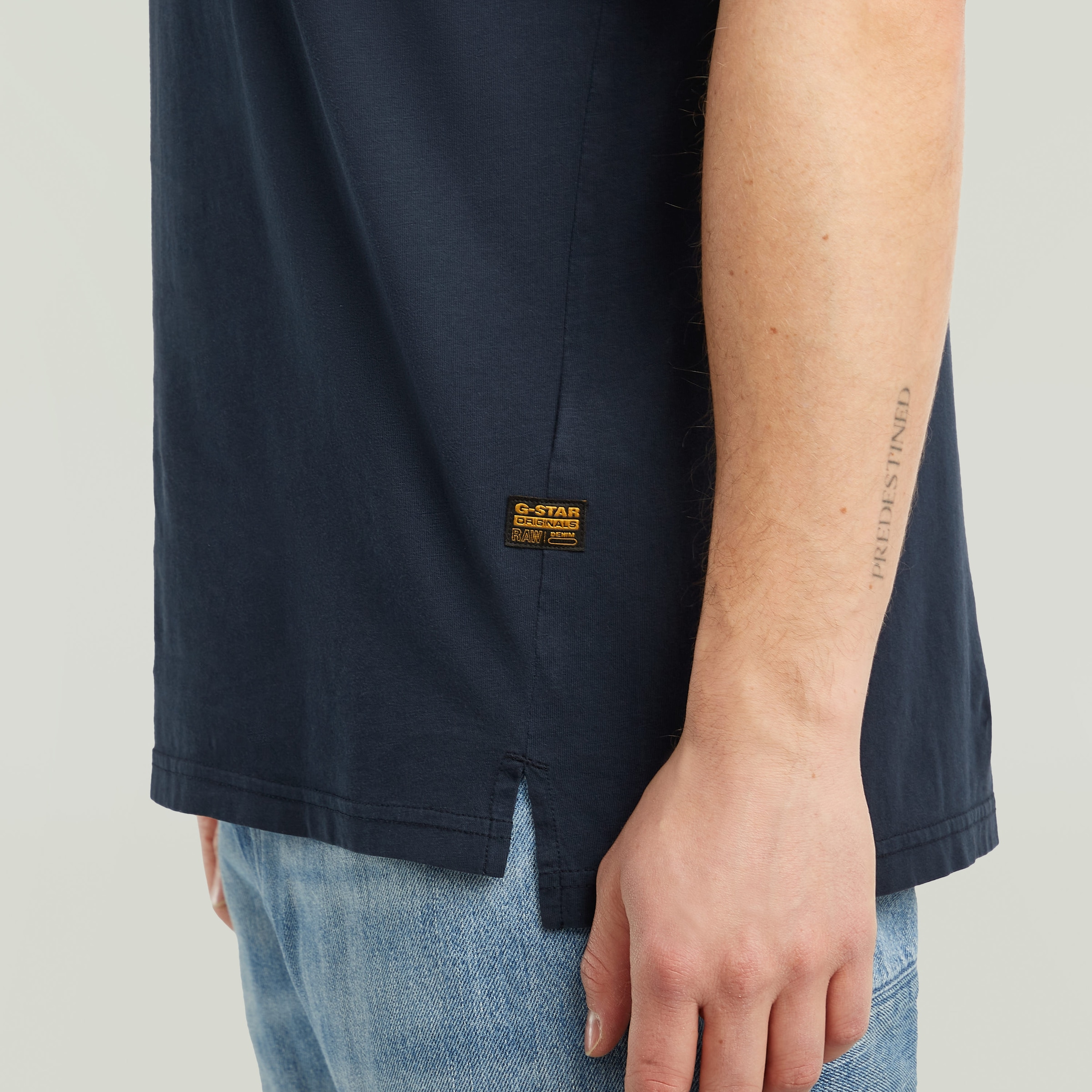 G-STAR T-Shirt »Nifous«, Rundhals, mit Rippeinsatz
