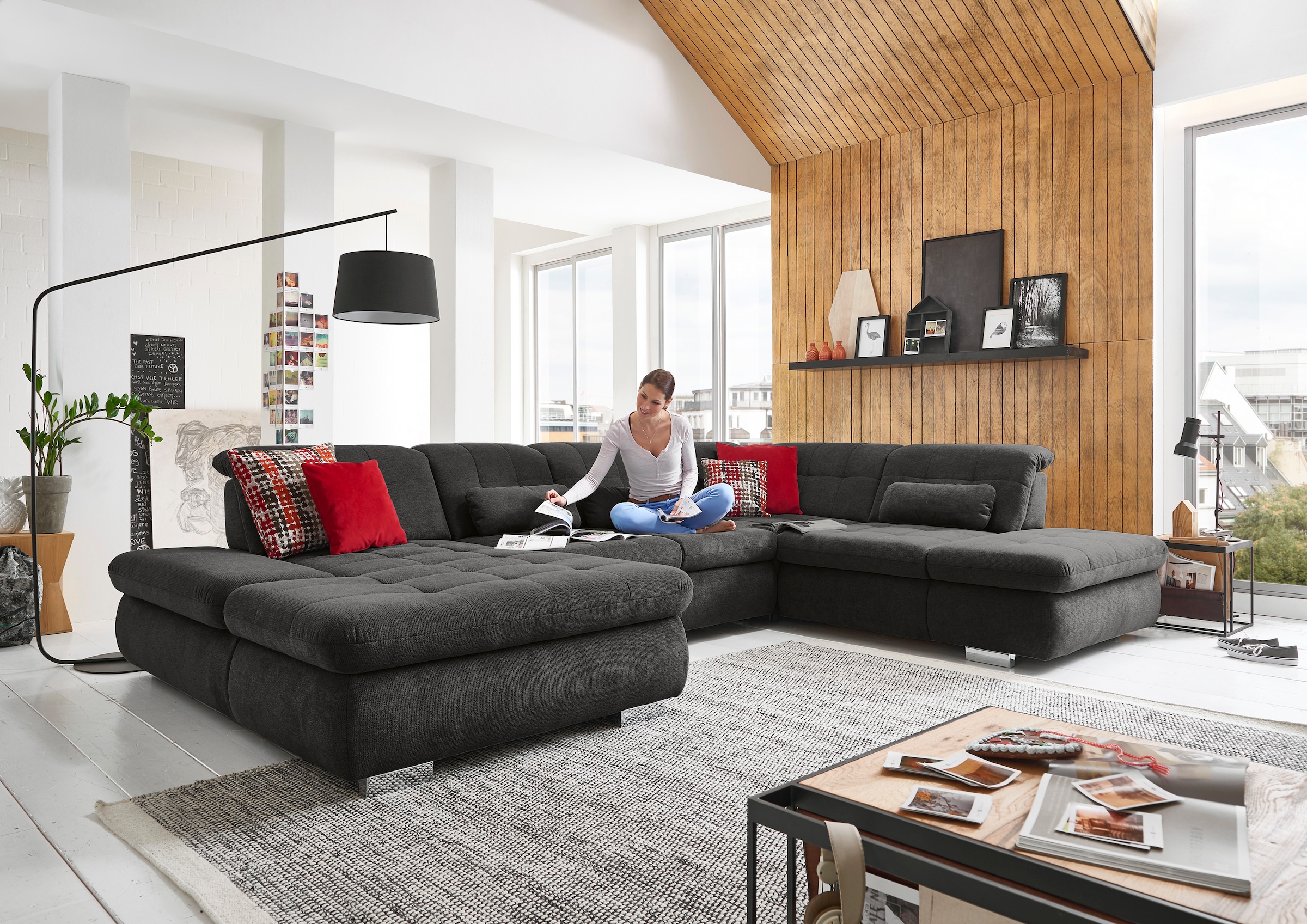 Die PlanBar Wohnlandschaft »MP-IN17004 U-Form« wahlweise mit Funktionen, Kaltschaum-Polsterung