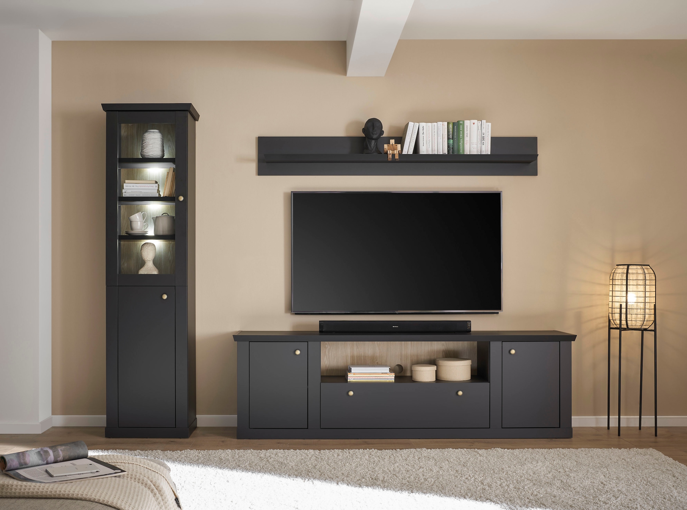 Home affaire Wandboard »Lincoln, Wandregal im Landhausstil, Wandhalter mit Ablagefläche« edles Design, in zwei Größen verfügbar, vielseitig einsetzbar