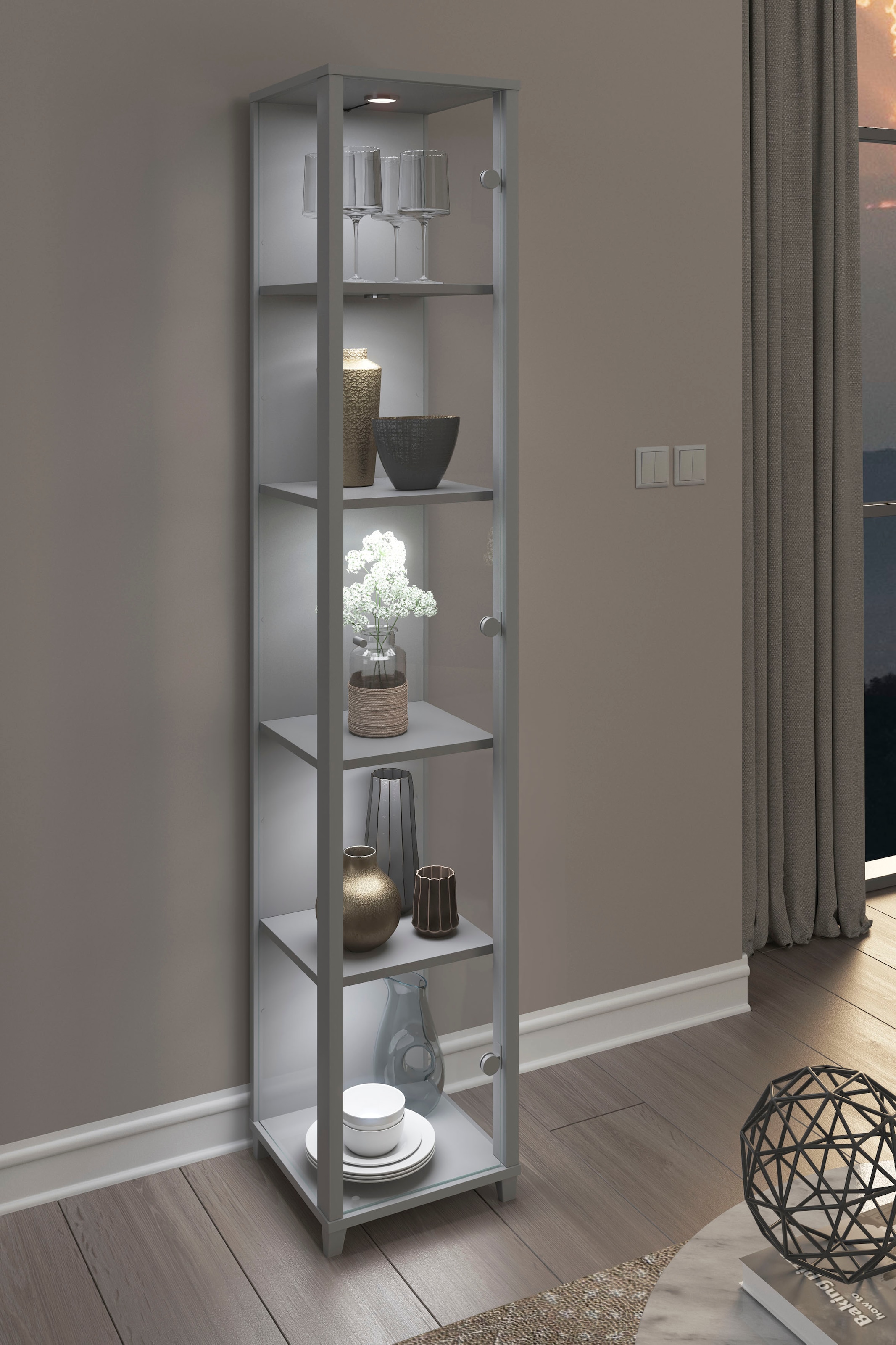 fif möbel Vitrine »OPTIMA«, Standvitrine, Vitrinenschrank, Glasvitrine, Sammlervitrine