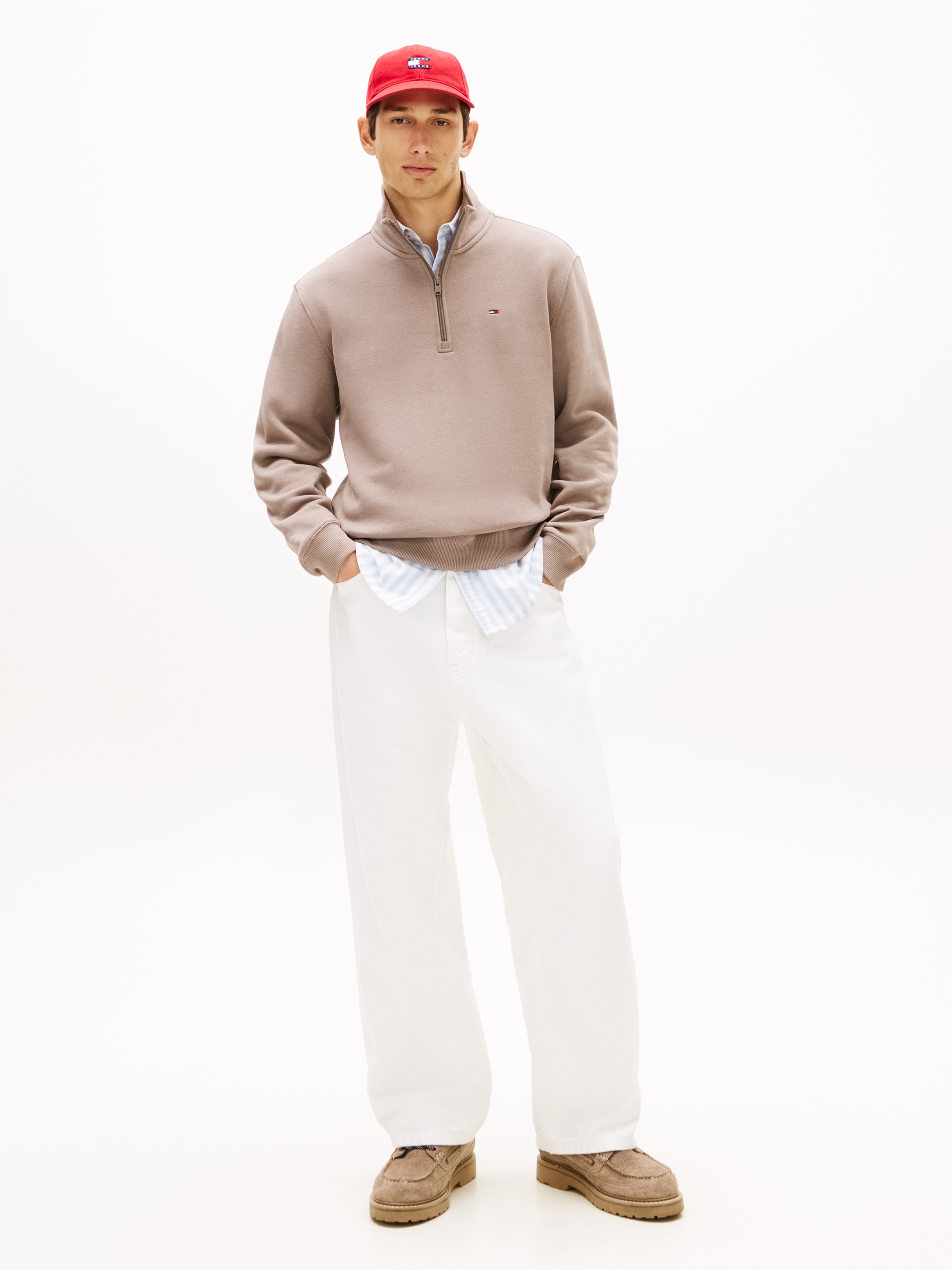 Tommy Jeans Sweatshirt »TJM REGULAR  FLEECE 1/4 ZIP MOCK NECK«, mit Fleece
