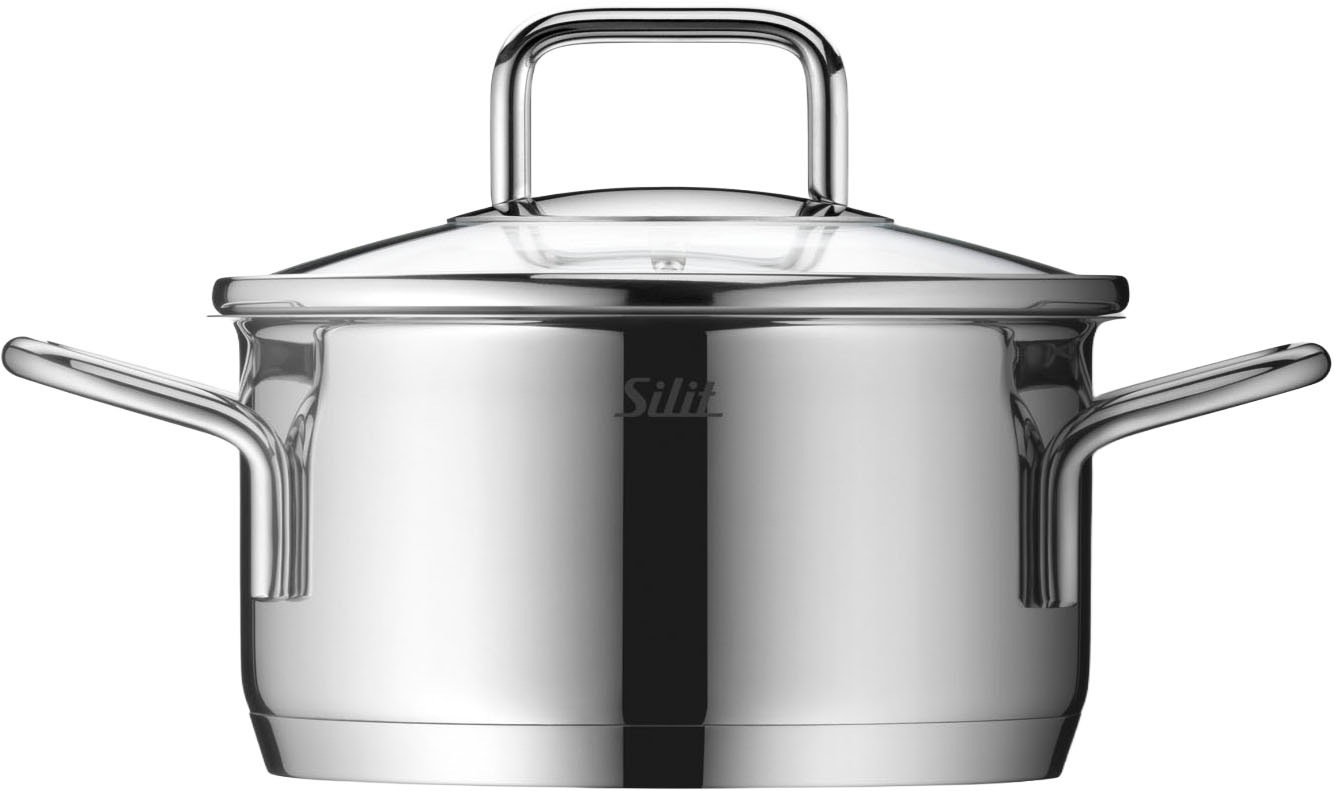 Silit Bratentopf »Extra Cook, mit Glasdeckel«, Edelstahl 18/10, (2 tlg.), SiliTherm Universalboden, induktionsgeeignet, spülmaschinengeeignet