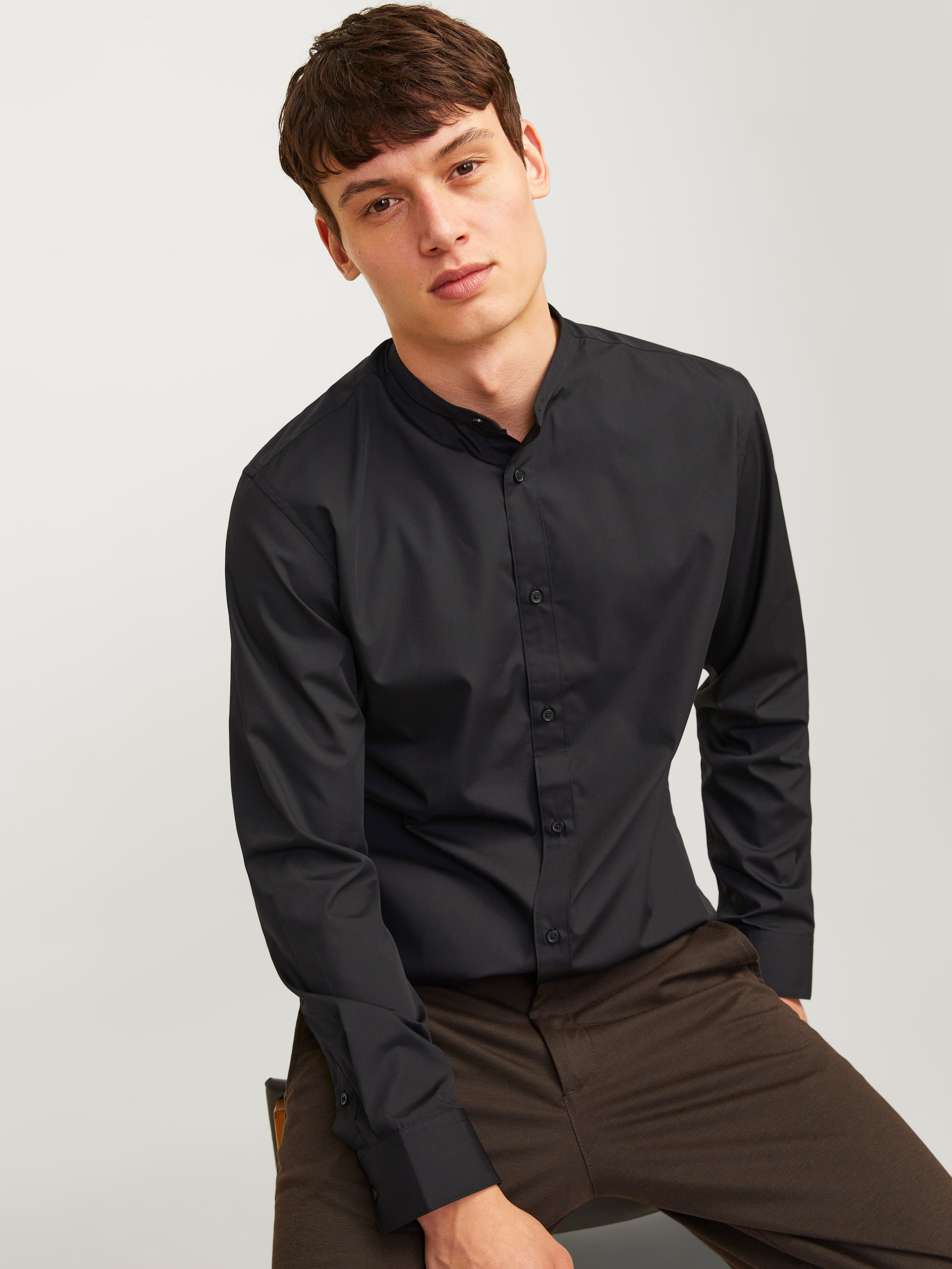 Jack & Jones Langarmhemd »JJJOE SHIRT LS PLAIN MAO«