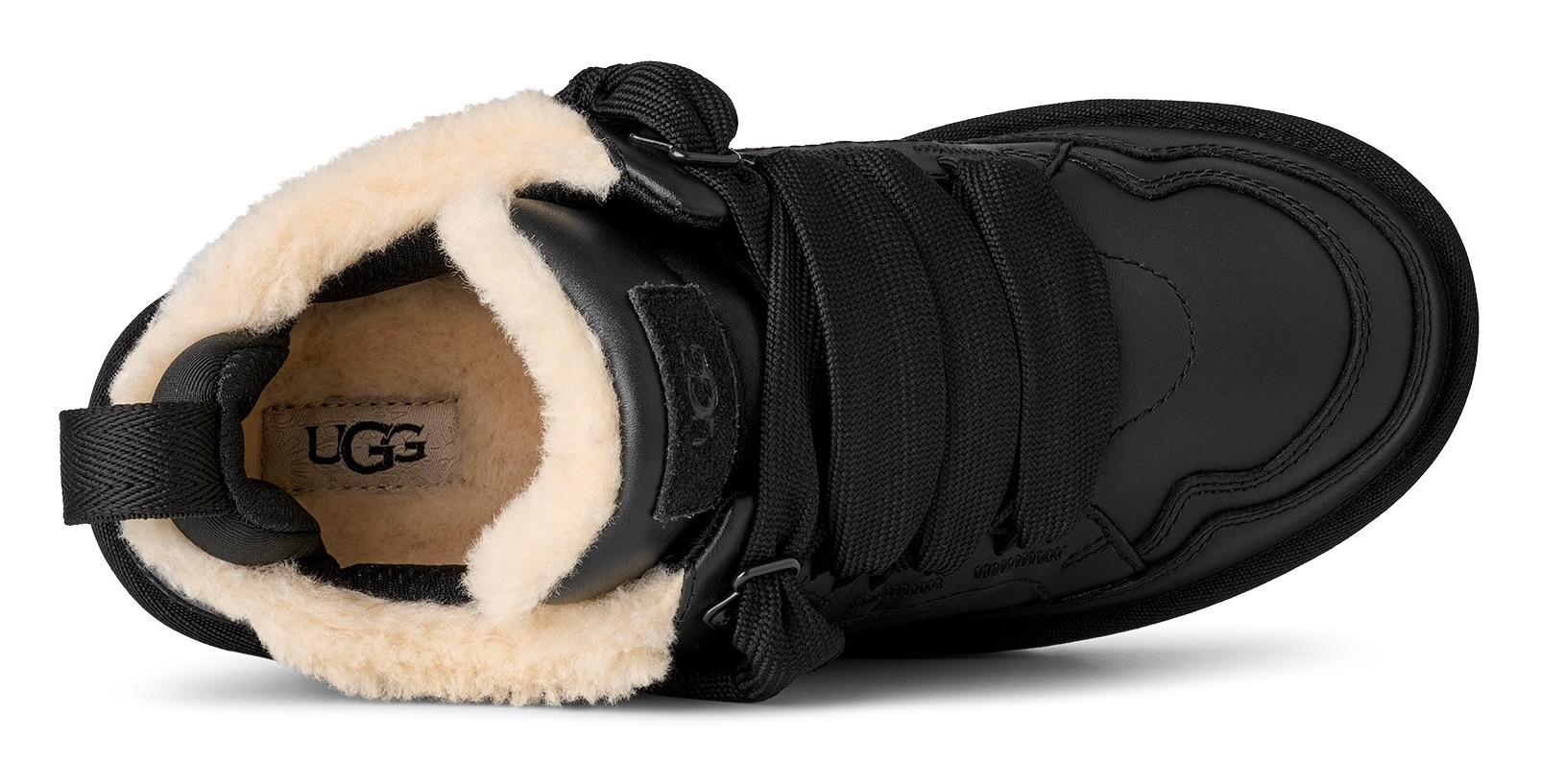 UGG Sneaker »LOWMEL LTHR«, Midcut Sneaker, Schnürschuh mit Anziehlasche