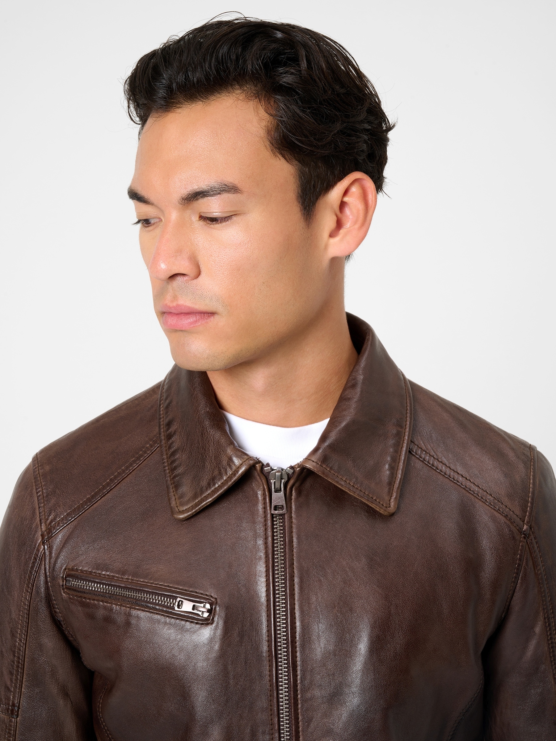 RICANO Lederjacke »Lederjacke Claude« ohne Kapuze Handgefertigt aus echtem Leder