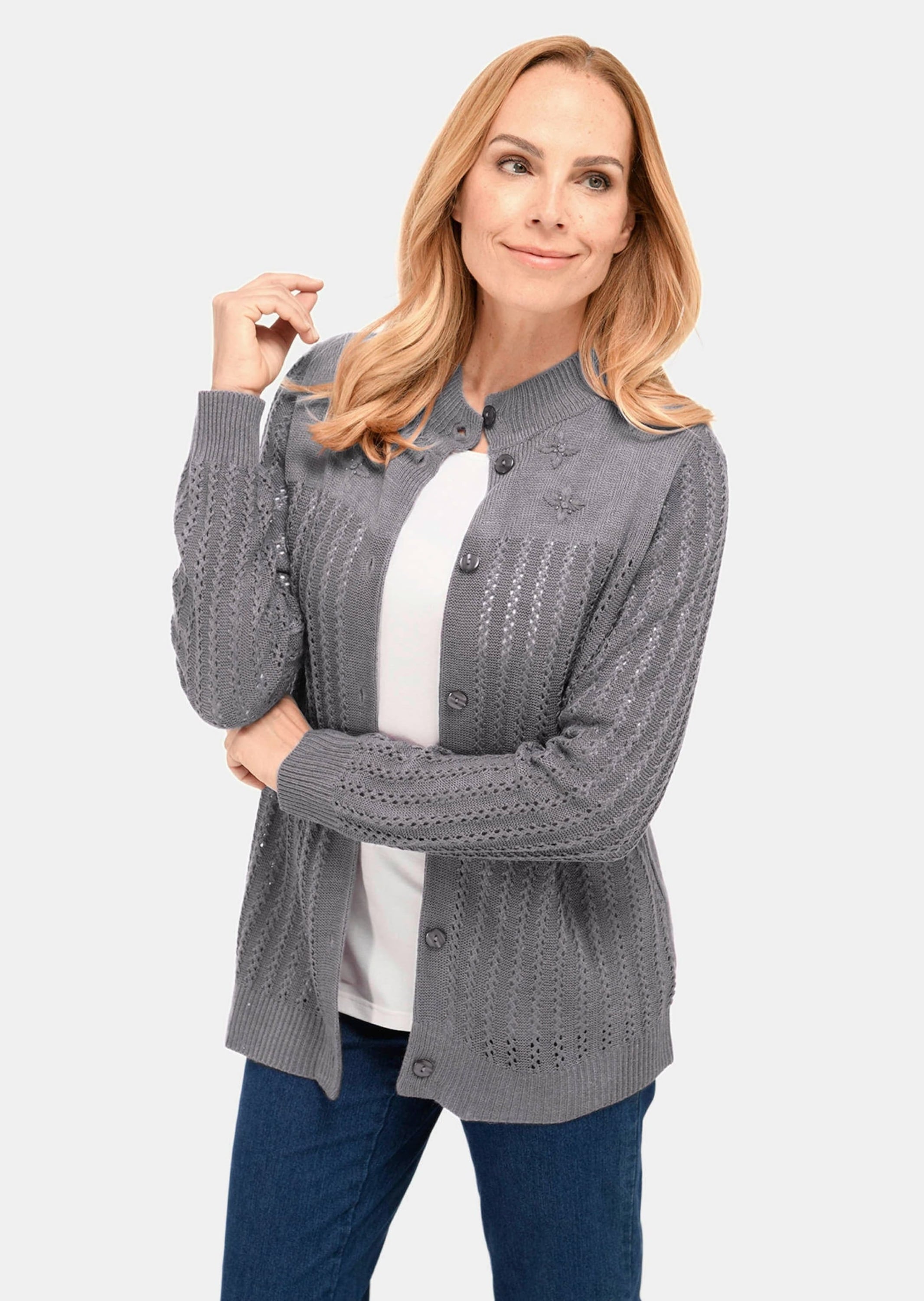 GOLDNER Strickjacke »Strickjacke Ajourstrickjacke«