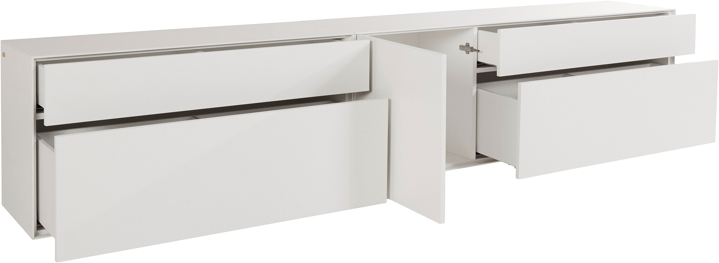 LeGer Home by Lena Gercke Lowboard »Essentials«, (2 St.), Breite: 279cm, MDF lackiert, Push-to-open-Funktion