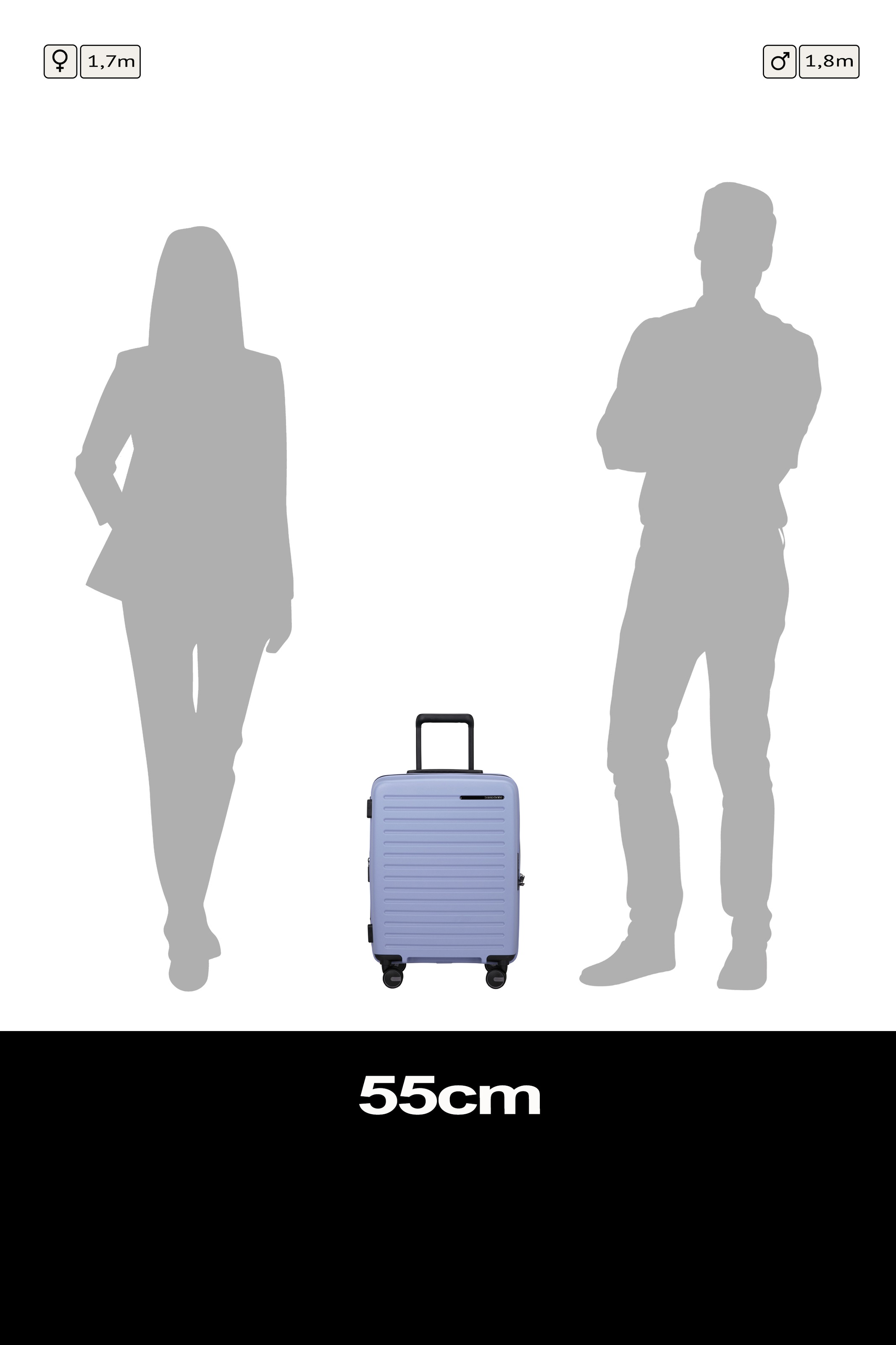 Samsonite Hartschalen-Trolley »RESTACKD« 39 l 4 Rollen mit fester Trennwand und verstellbaren Packgurten
