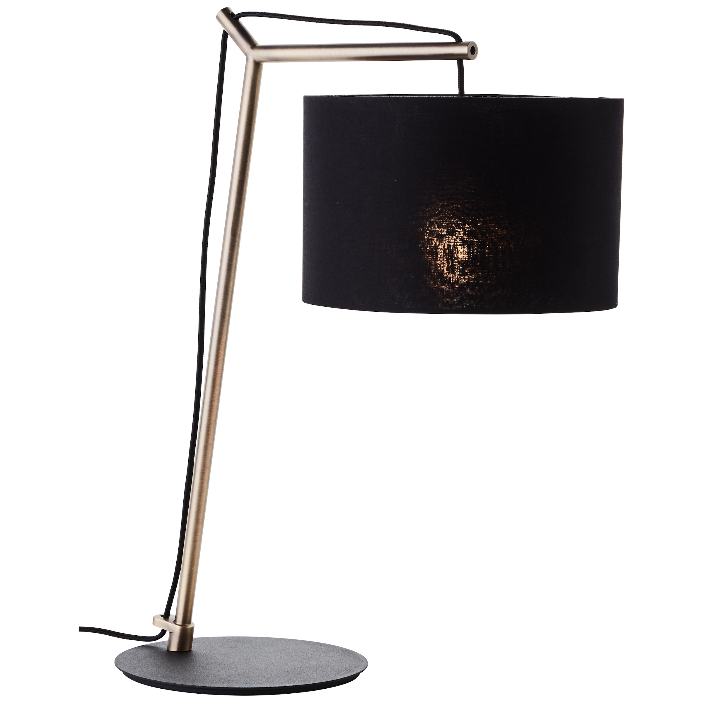 Brilliant Tischleuchte »Annice«, 1 flammig, Leuchtmittel E14 | ohne Leuchtmittel, Höhe 52 cm, E14, Metall/Textil, schwarz matt/messingfarben gebürstet