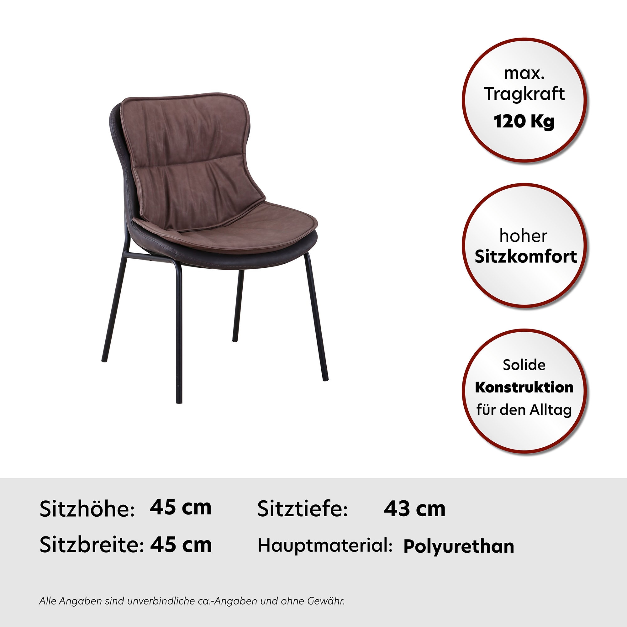 Kayoom Polsterstuhl () 1 Stk.pflegeleicht, bequem, angenehme Sitzfläche, mit trendigen Ziernähten