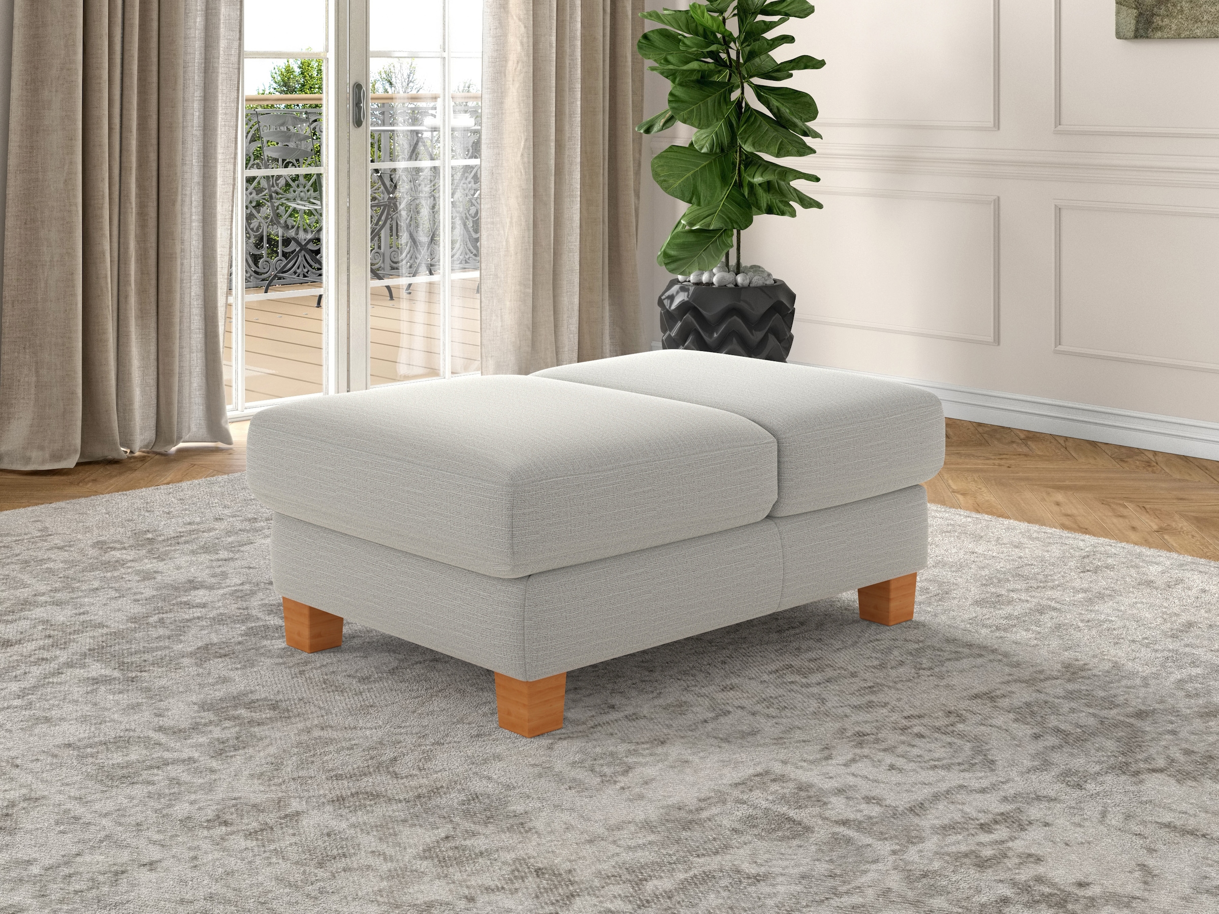 sit&more Polsterhocker »Dundee«, mit Klappfunktion, Federkern und hochwertigen Massivholzfüßen
