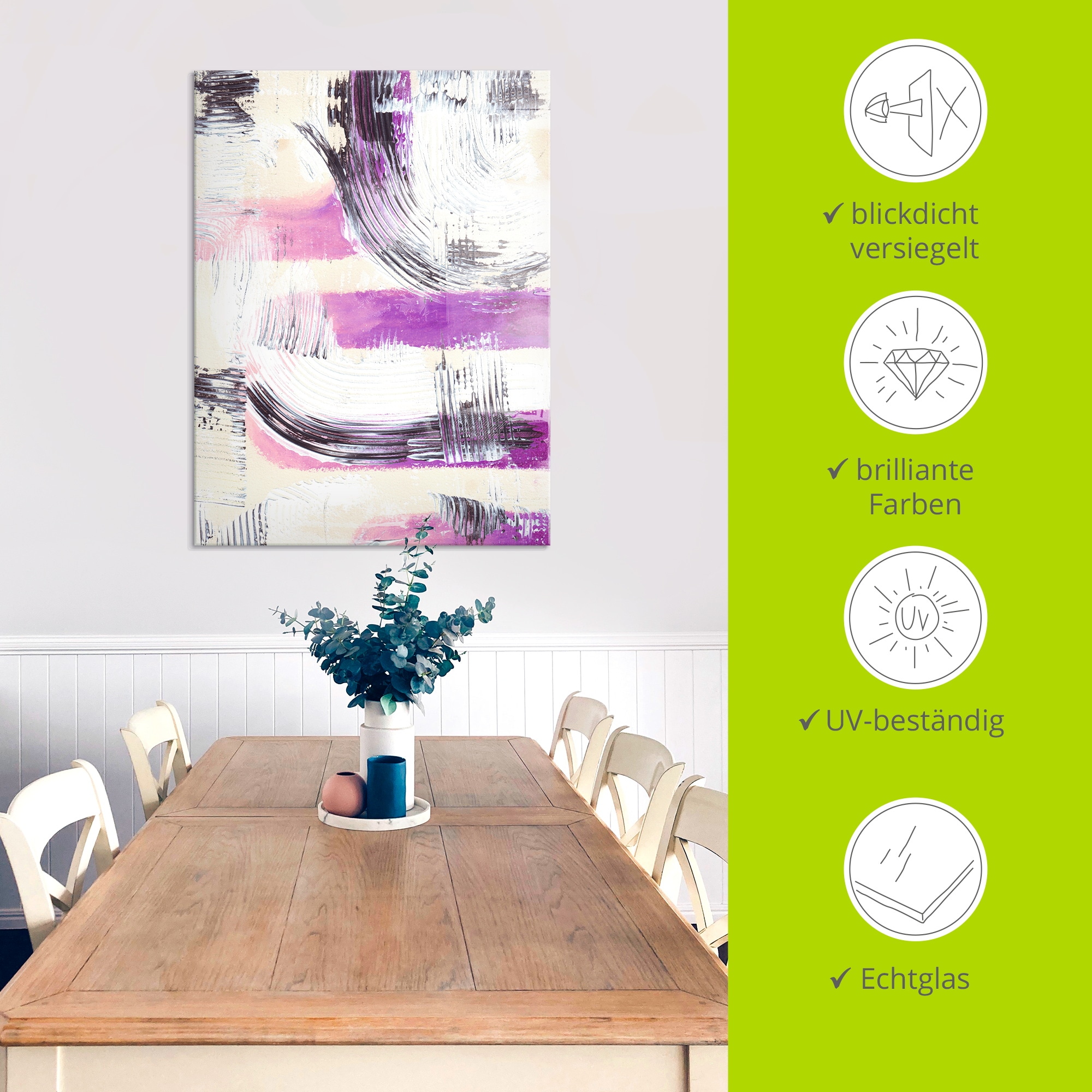 Artland Glasbild »Die Abstraktion eines Lebens« Gegenstandslos 1 Stk. tlg. in verschiedenen Größen