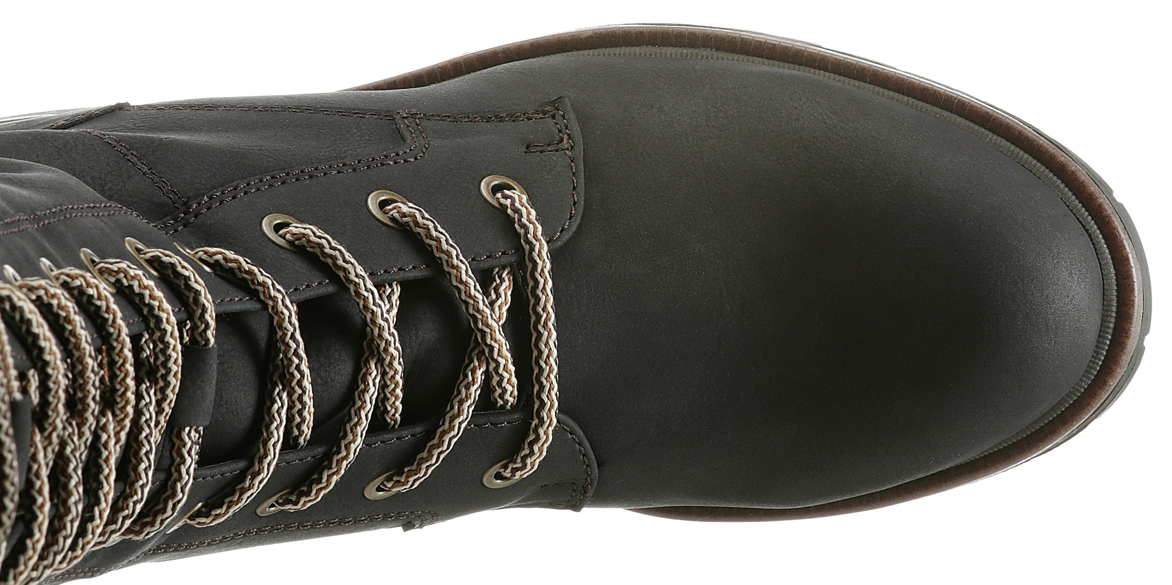Tamaris Winterstiefel, Blockabsatz, Schnürstiefel, Langschaftstiefel, vegane Verarbeitung