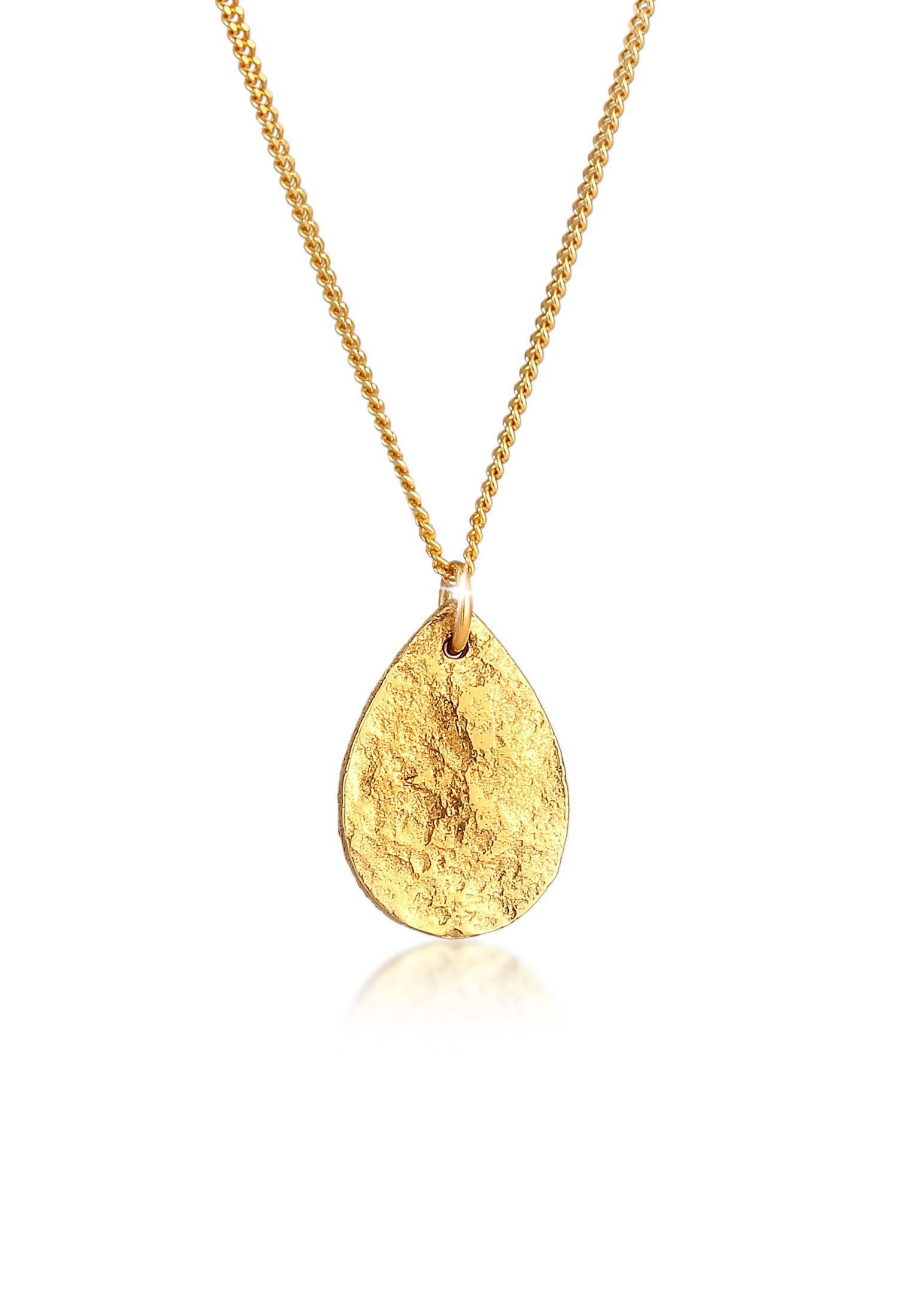 Elli Kette mit Anhänger »Halskette Tropfen Anhänger Gehämmert Organic 925 Silber«