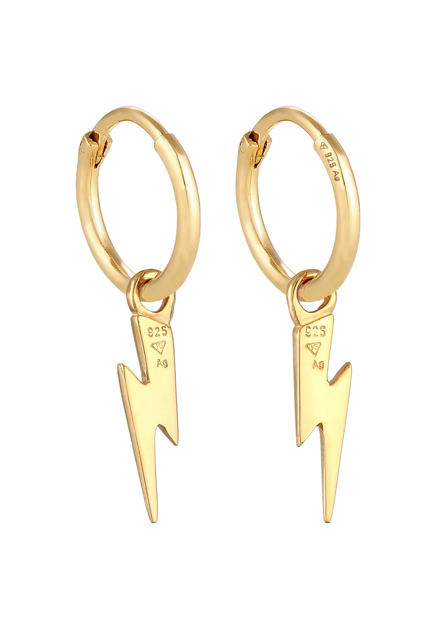 Elli Premium Paar Creolen »Ohrringe Creolen Ohrhänger Blitz Symbol 925 Silber«