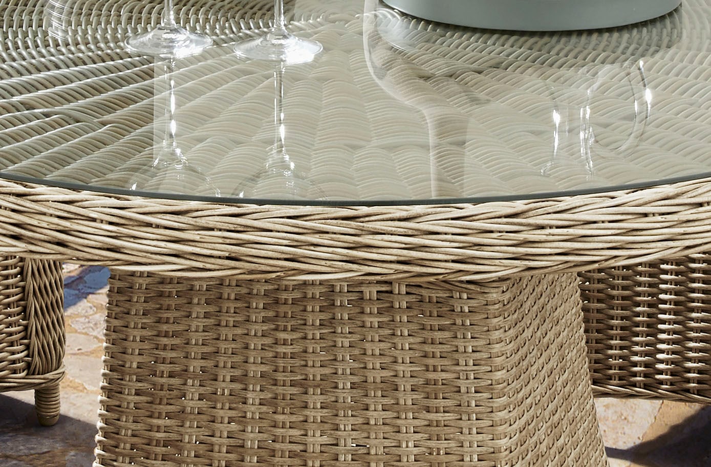 Destiny Garten-Essgruppe »MALAGA LUNA«, (13 tlg., 4x Sessel, 1x Tisch, inkl. Auflagen), Aluminium, Polyrattan