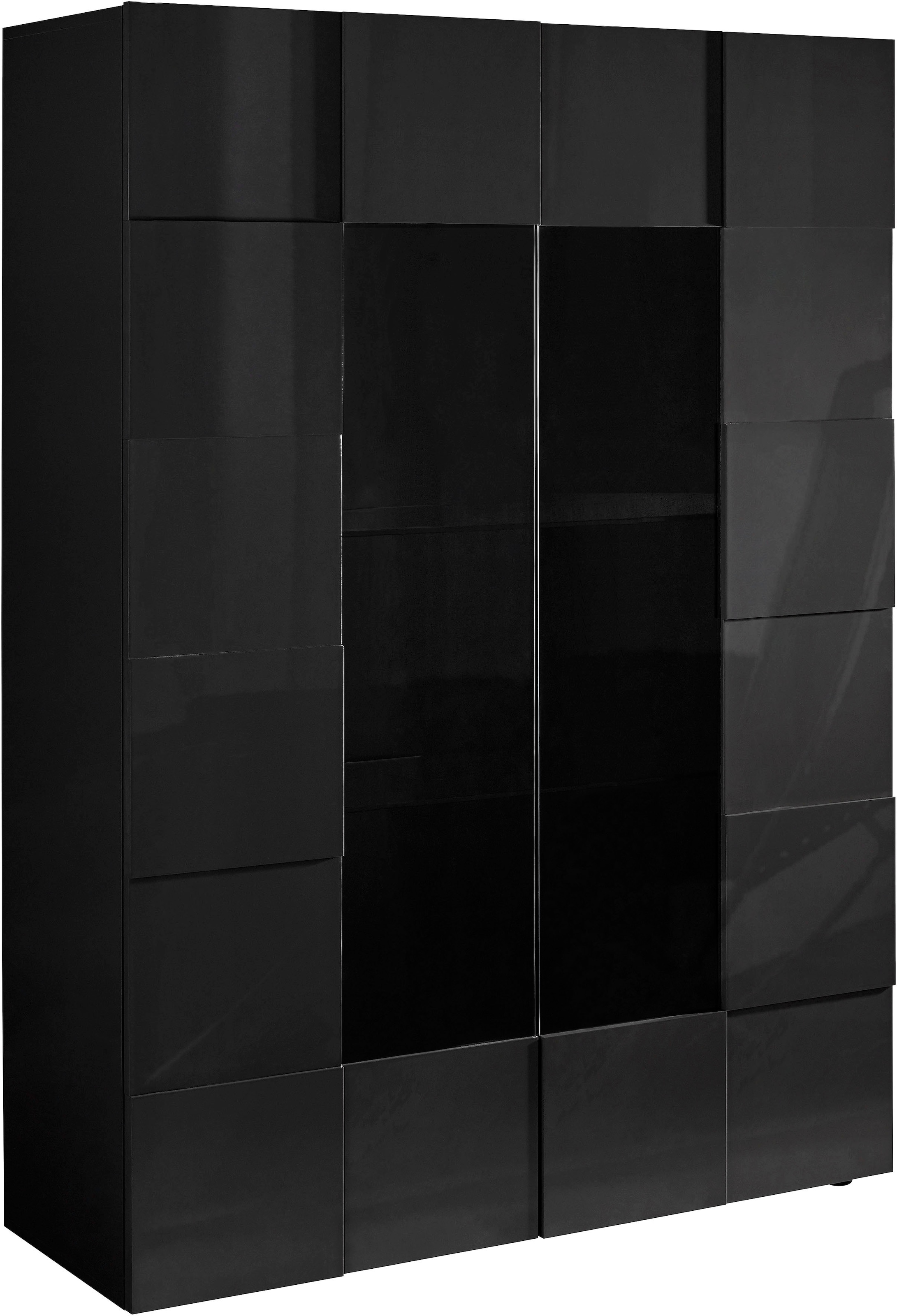 INOSIGN Vitrine »Dama Höhe 166 cm, Breite 121 cm, Stauraumvitrine mit 2 Türen,«, Standvitrine - Front in 3D-Optik, viel Stauraum, verschiedene Farben