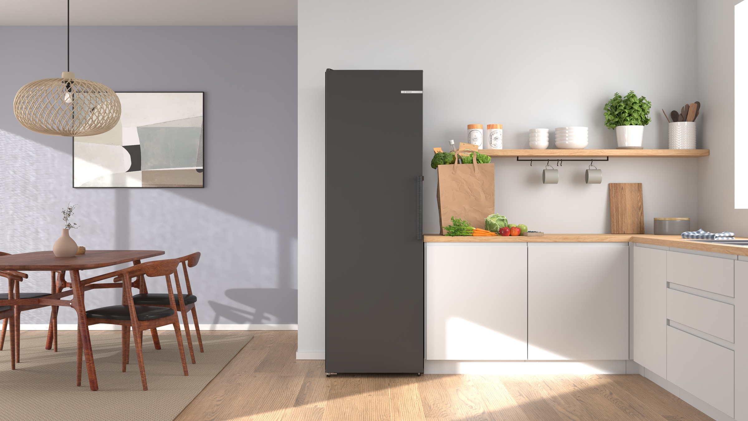 BOSCH Kühlschrank Serie 4 »KSN36VCCG« 186,2 cm hoch 59,5 cm breit