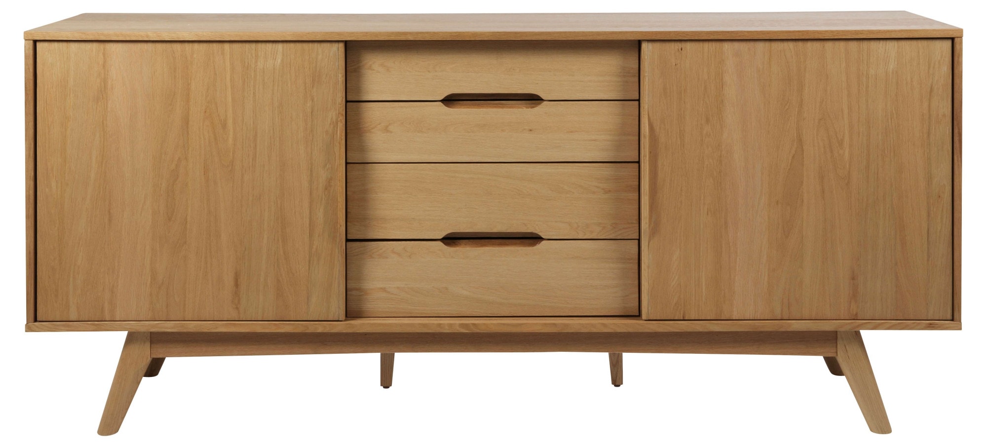 Sideboard »Marte«, Anrichte, Eiche/Furnier, 2 Schiebetüren, 4 Schubladen, Breite 180 cm