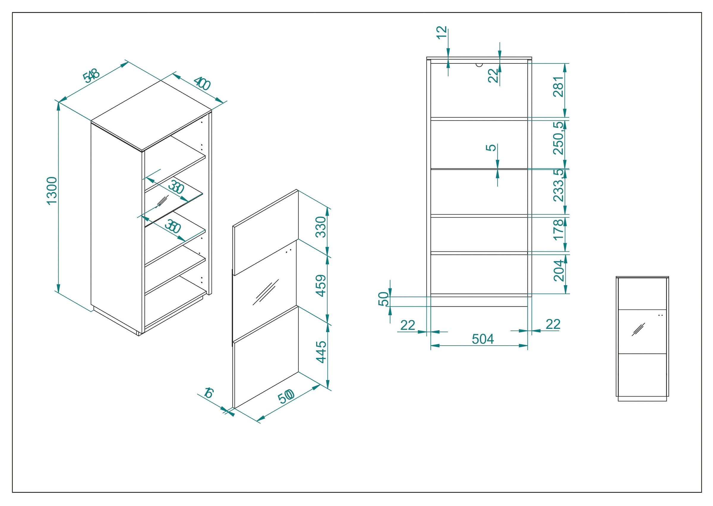 INOSIGN Vitrine »LARGO«, Soft-Close-Funktion, Höhe ca. 130 cm