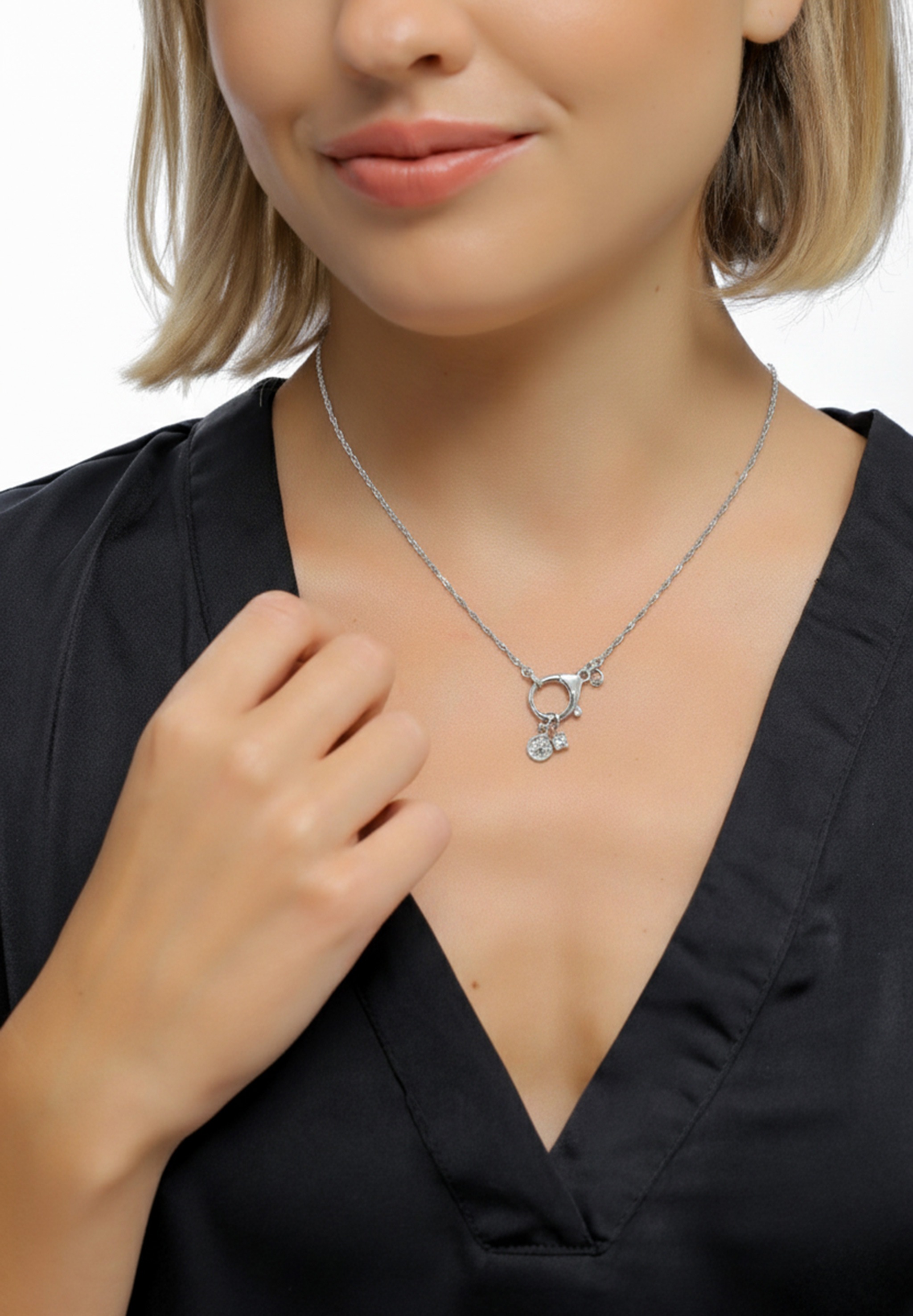 Elli Premium Silberkette »Halskette Sonne Zirkonia Weiß 925 Sterling Silber«