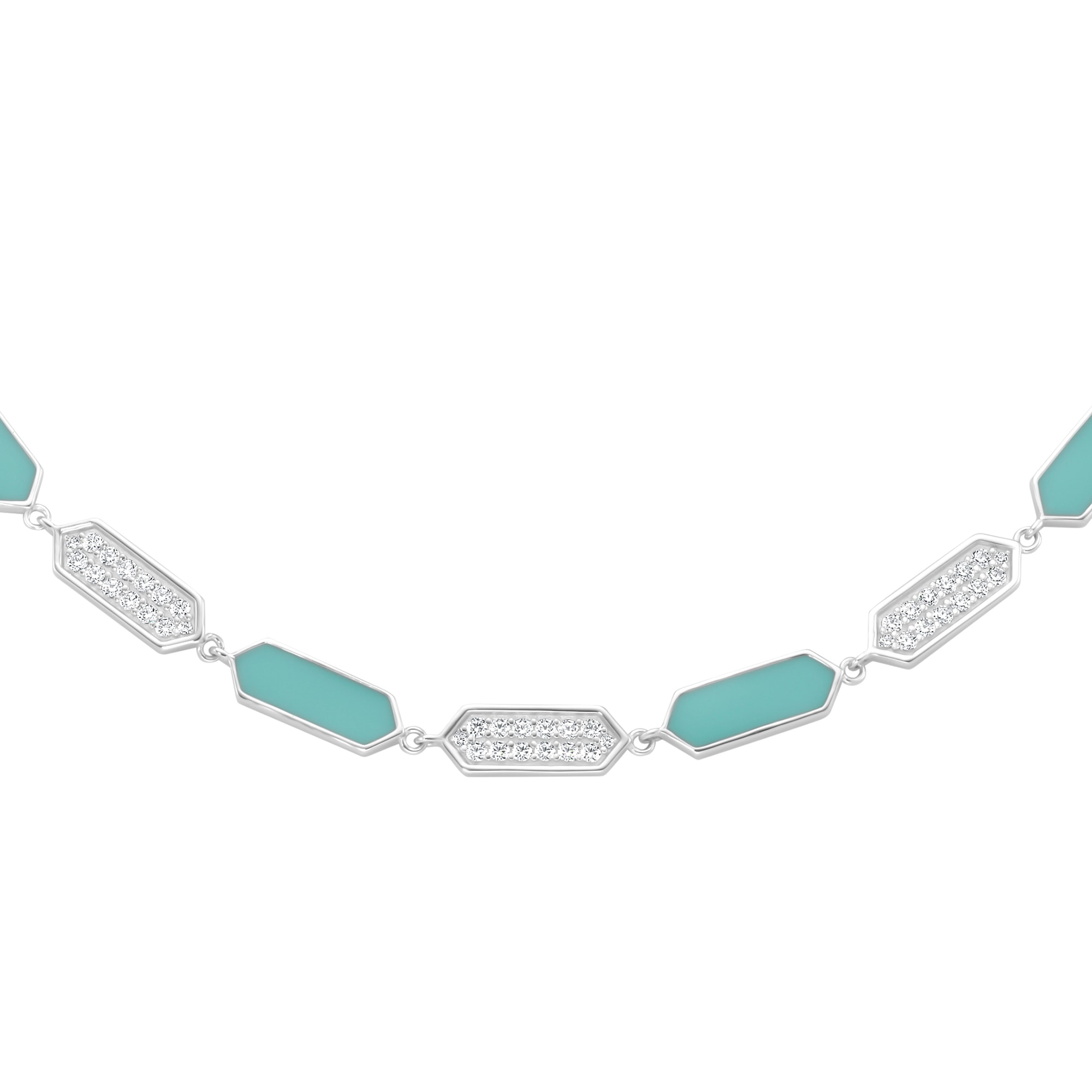 GIORGIO MARTELLO MILANO Collier »Collier mit Emaille-Einlagen und Zirkonia, Silber 925«