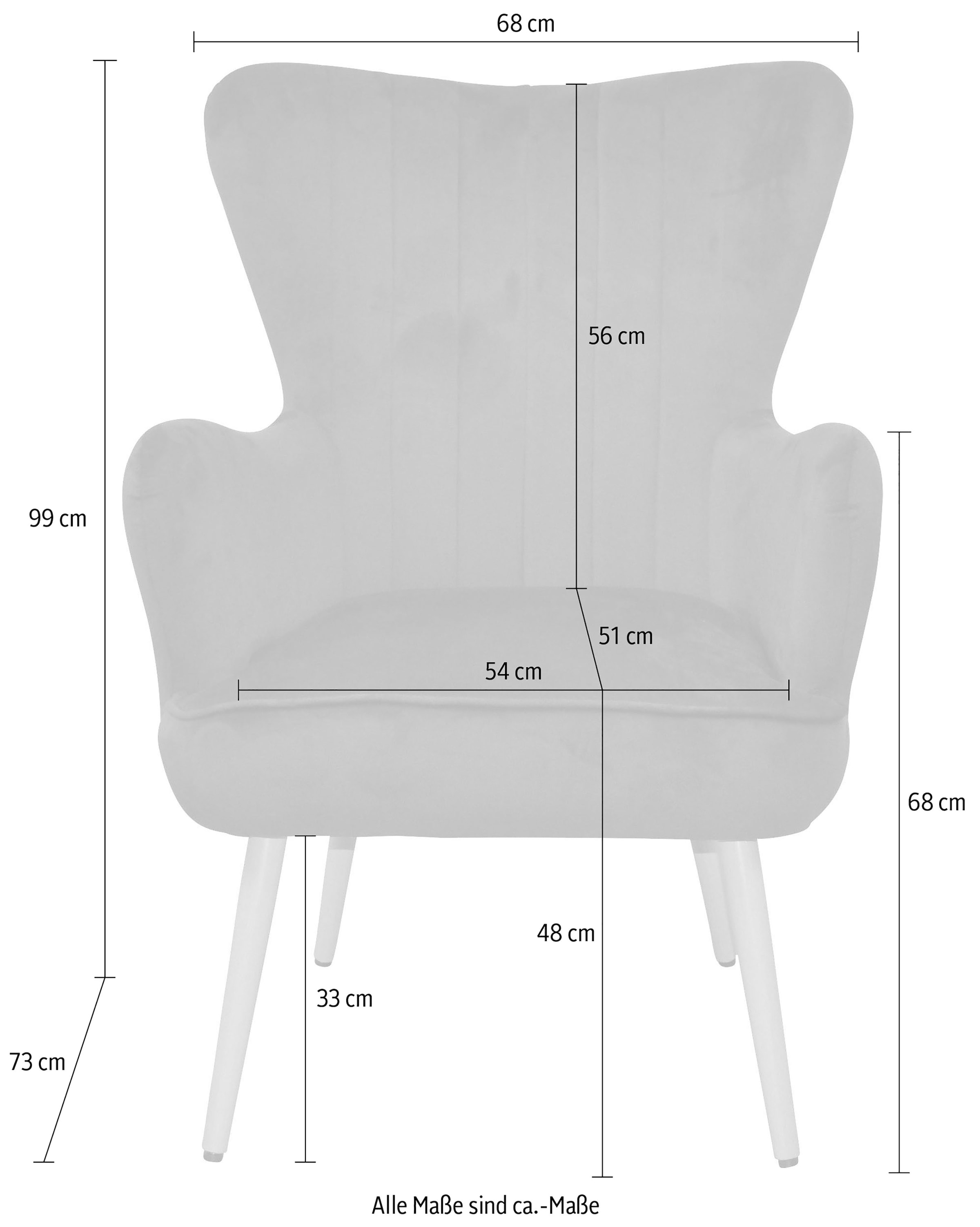 lackiert OTTO Sessel, bestellen aus Beinen Polstersessel holzfarben mit bei natur Stahlrohr, Home affaire