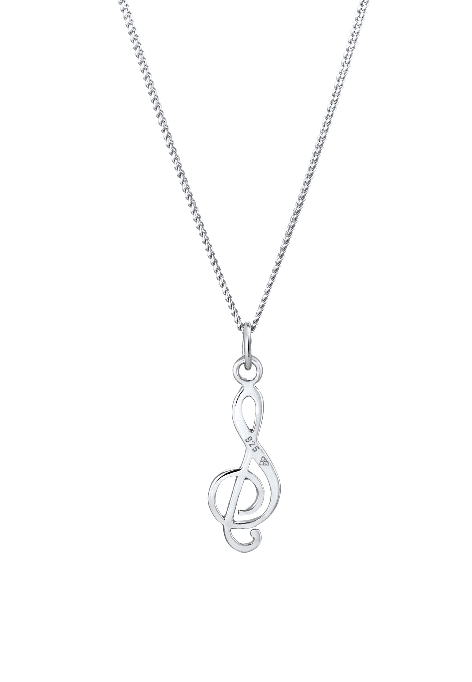 Elli Kette mit Anhänger »Halskette Notenschlüssel Musik Symbol 925 Silber«