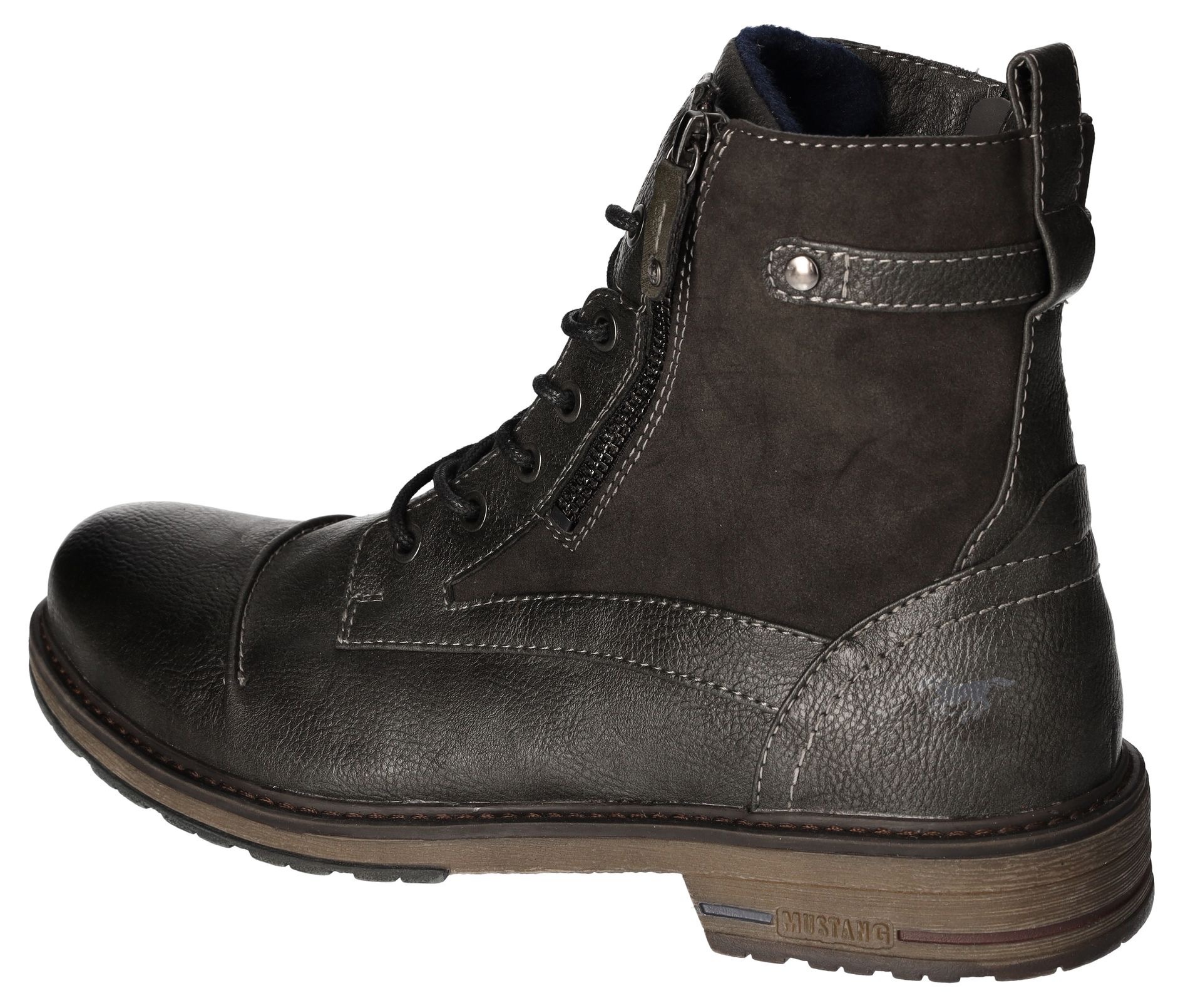 Mustang Shoes Schnürboots, Herbstschuh, Schnürstiefel mit praktischer Anziehlasche
