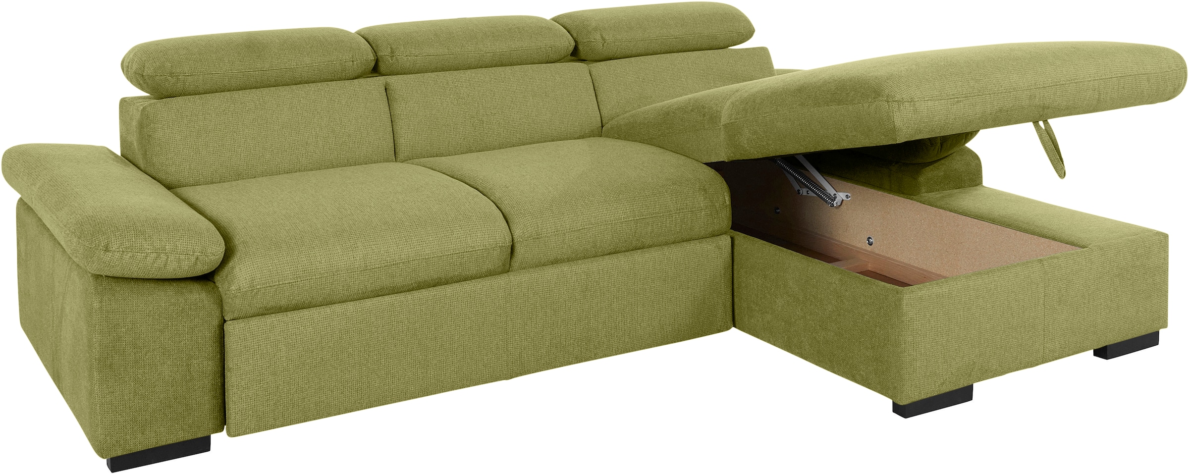 COTTA Ecksofa »Lola L-Form mit Kopfteilfunktion & Hocker«, (Set, mit Hocker), wahlweise mit Bettfunktion, Bettkasten & Armteilverstellung