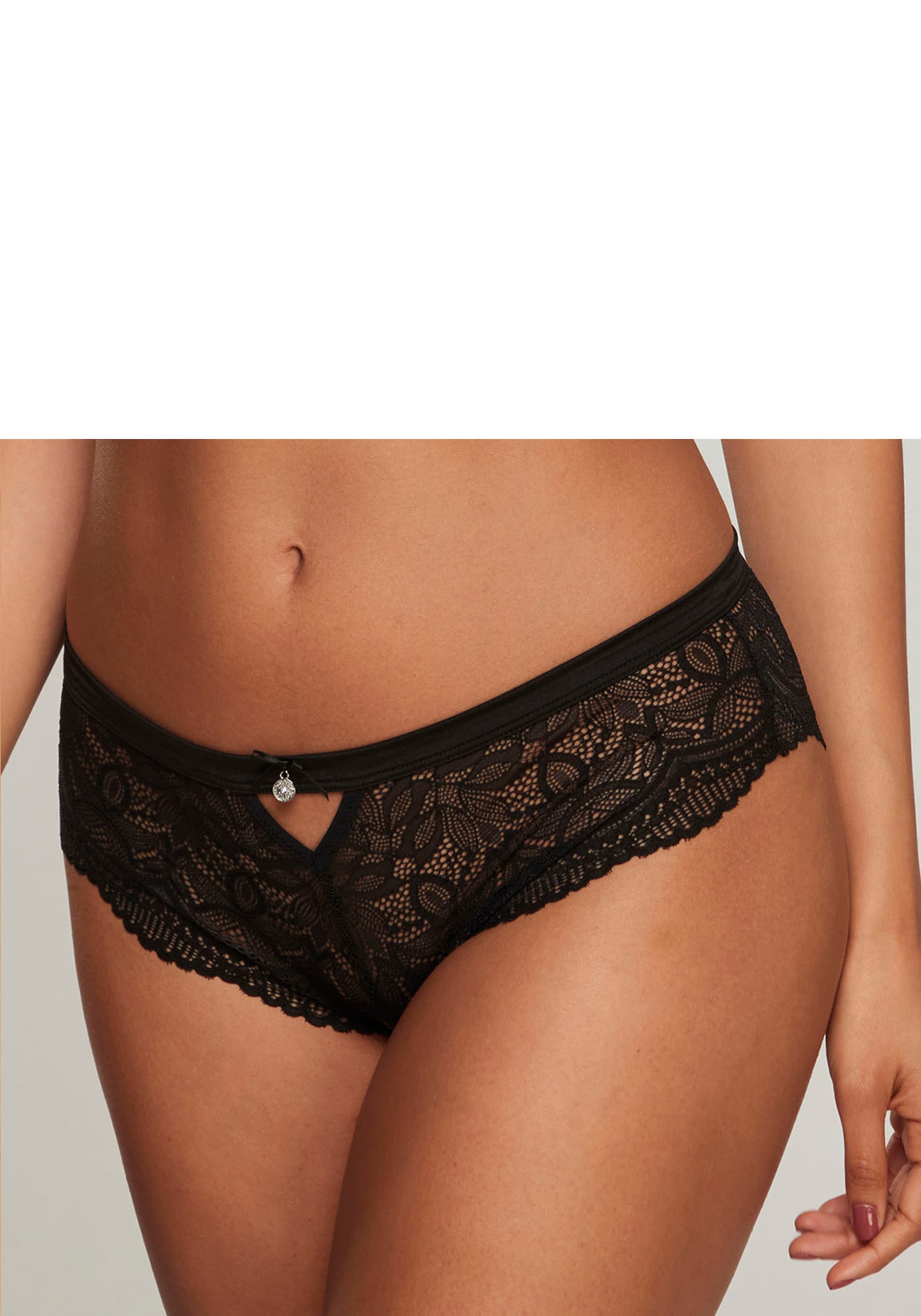 Nuance Panty »Vivianna« rundherum aus transparenter Spitze in schwarz, Größe 44/46