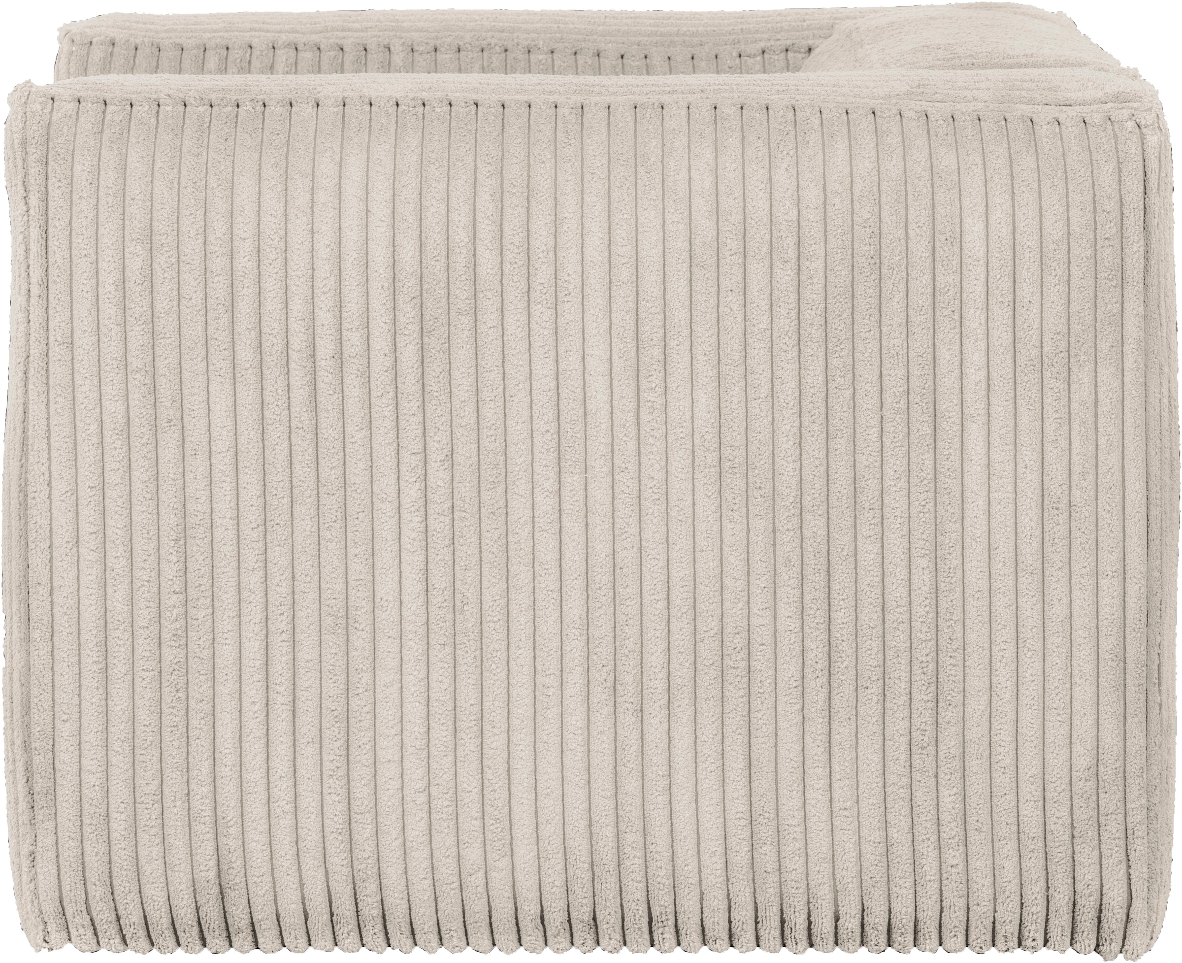WOOOD Loungesessel »Bean mit Split-Rippenbezug und Armlehnen B 146 x T 98 x H 74 cm« Hohe Verschleißfestigkeit, Teflon-Imprägnierung, Tragkraft 100 kg