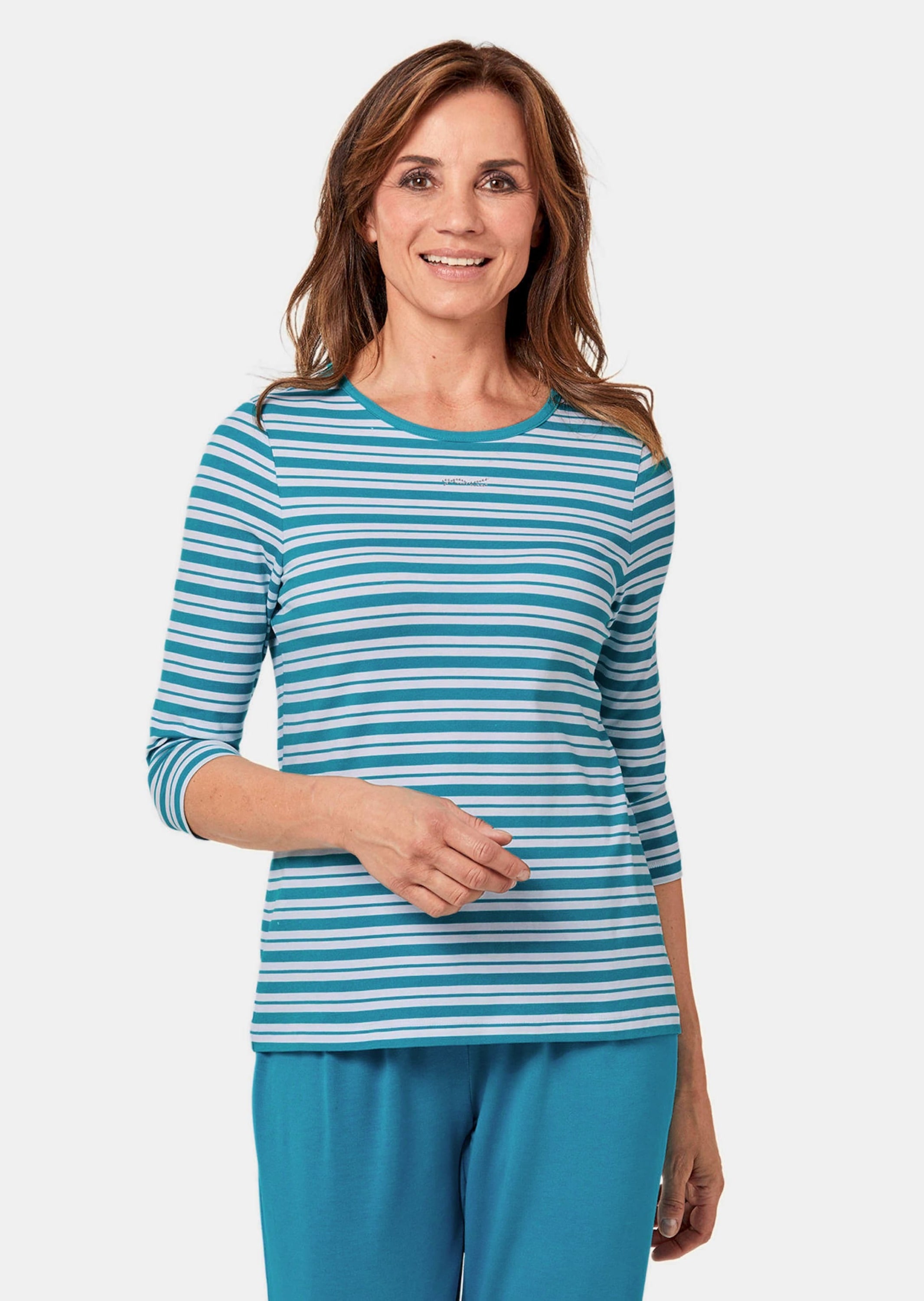 GOLDNER 3/4-Arm-Shirt »Ringelshirt mit U-Boot-Ausschnitt«