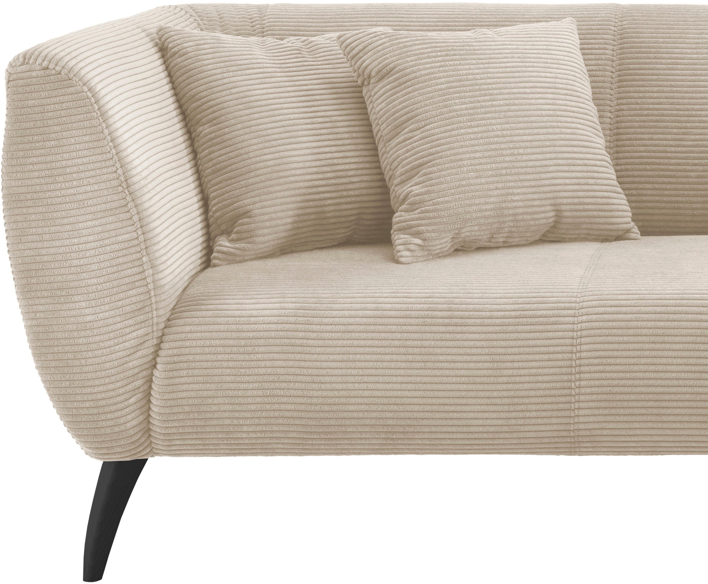 INOSIGN Ecksofa »Colori L-Form«, Holzfußfarbe wählbar, inkl. 4x Zierkissen